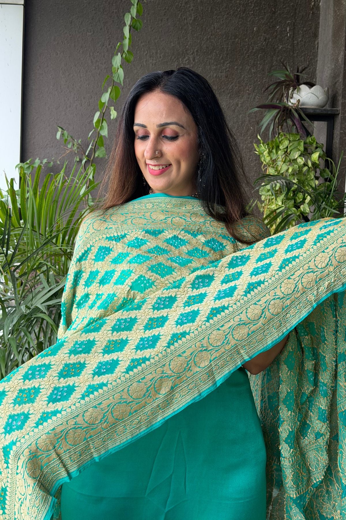 Banarasi khaddi georgette bandhani sets!!!