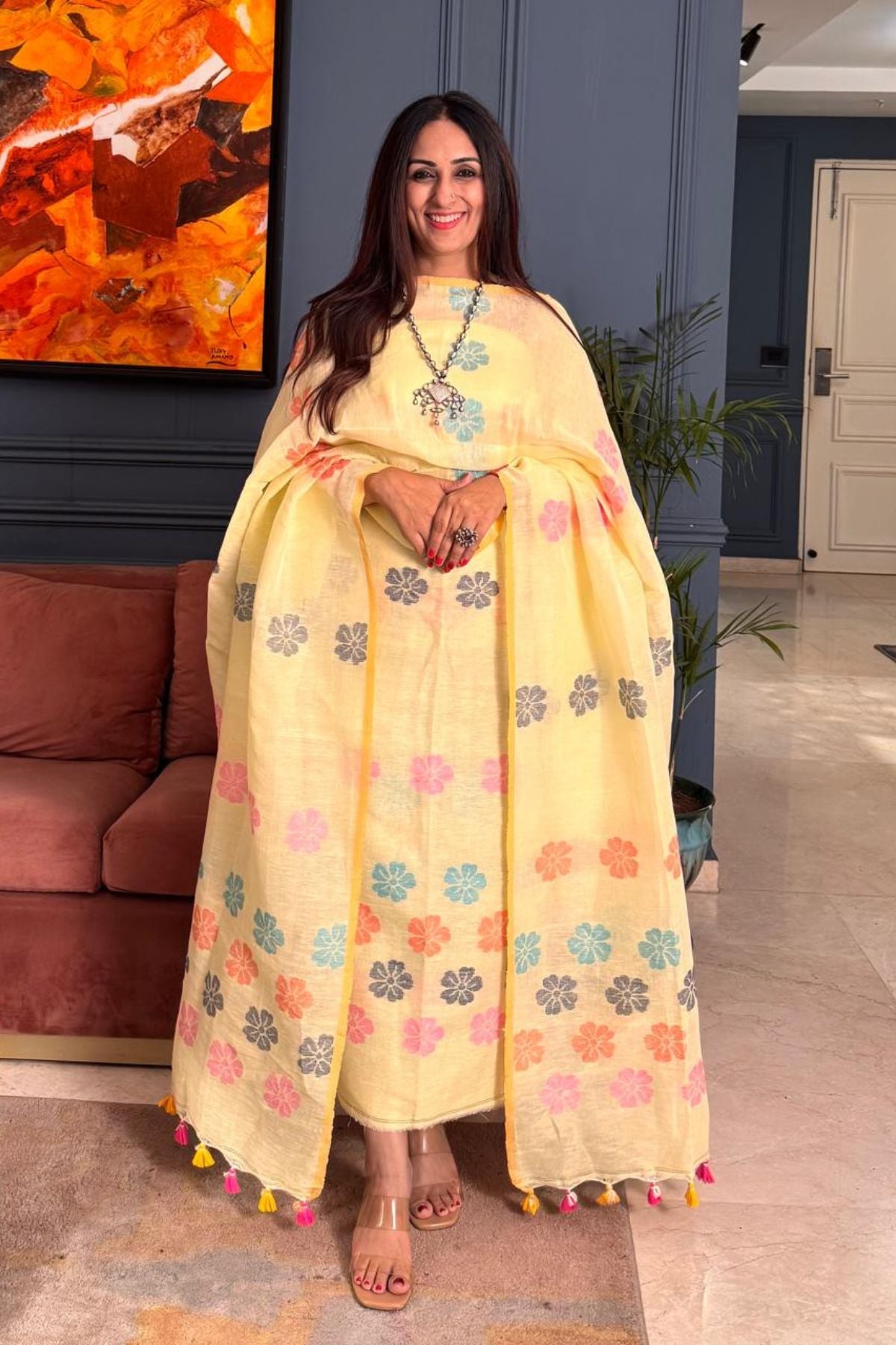 Jayshree Linen kurta Dupatta Set