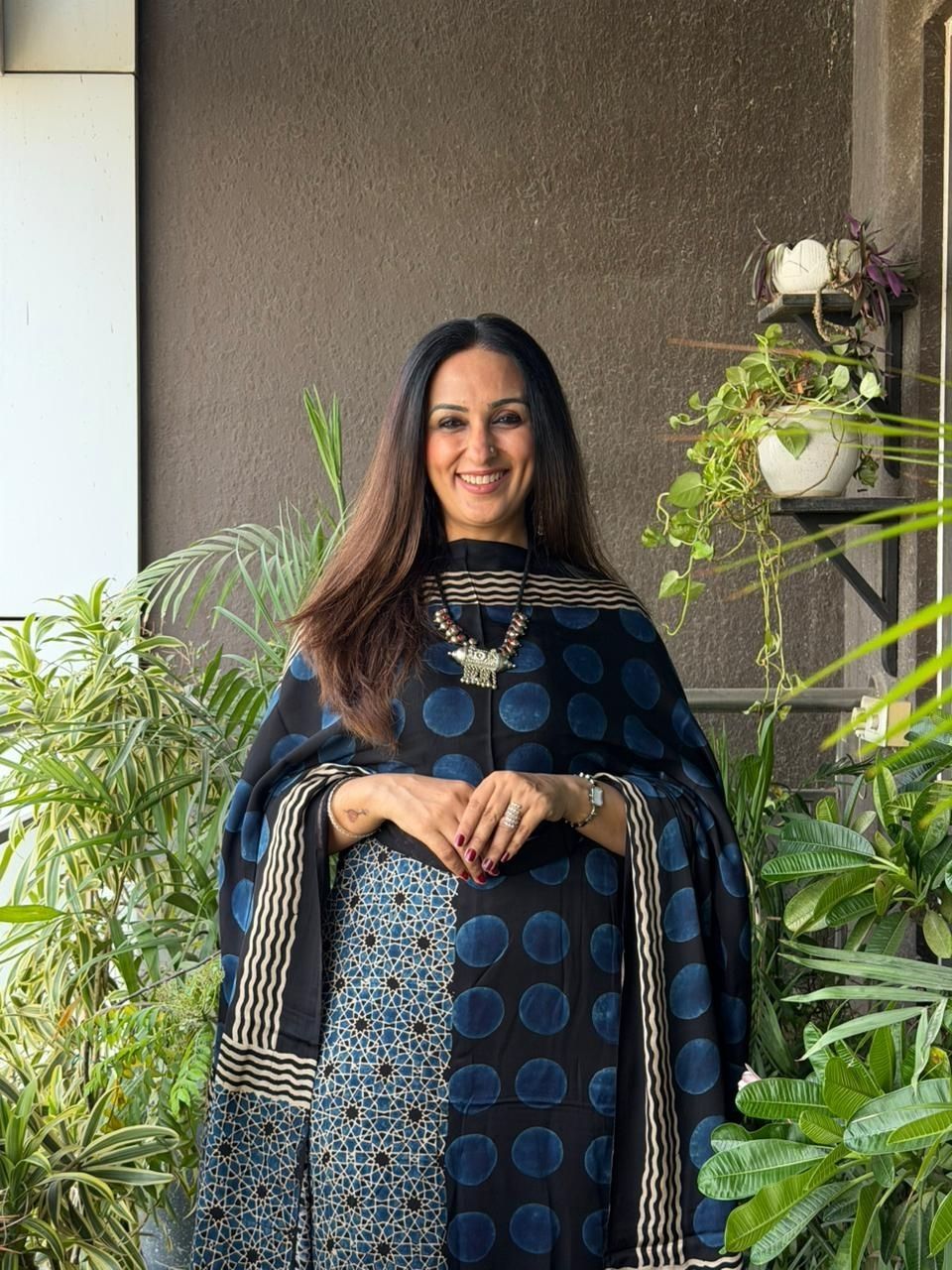 Handblocked Ajrakh full sets in modal with Lagdi patta on dupatta!!