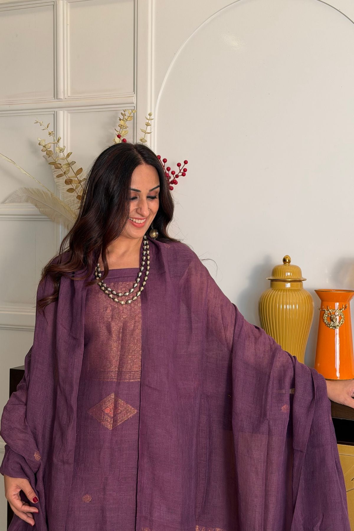 Jamdani Handwoven linen by linen sets!!