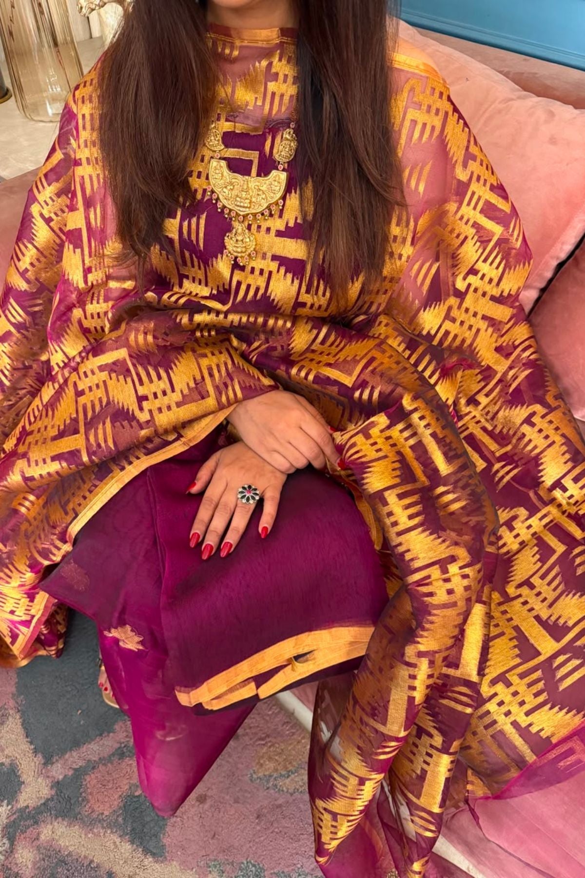 Pure muslin handwoven suit sets