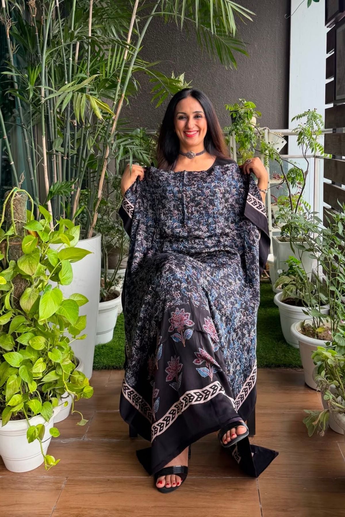 Ajrakh kurta fabric on pure modal !!