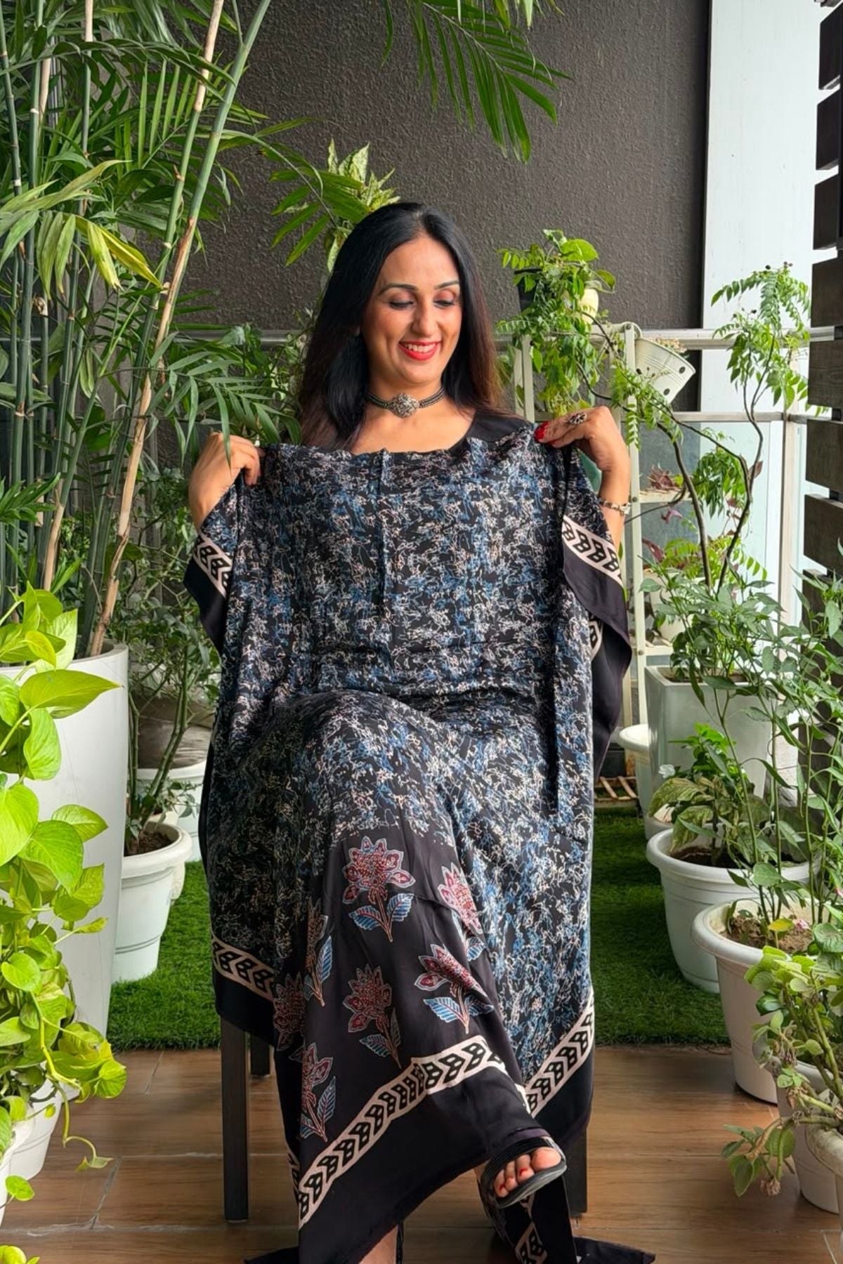 Ajrakh kurta fabric on pure modal !!