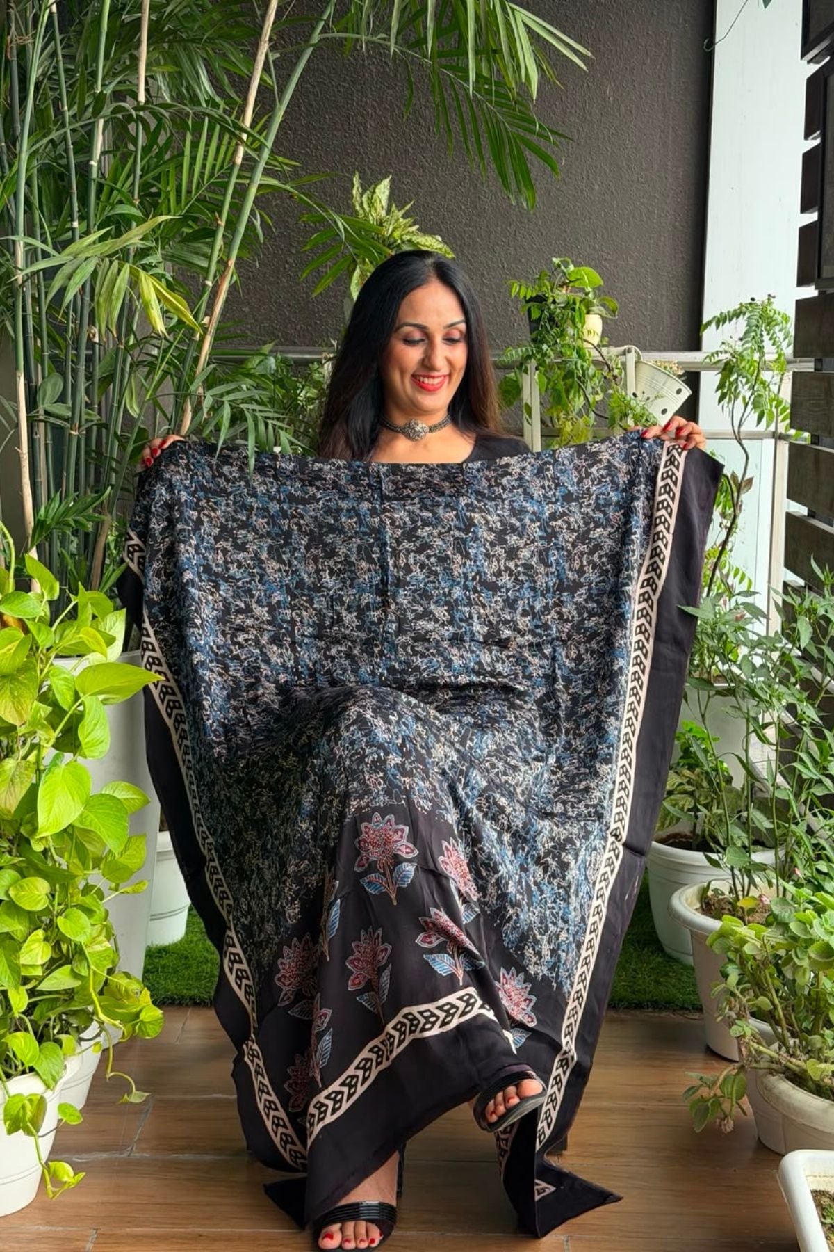 Ajrakh kurta fabric on pure modal !!