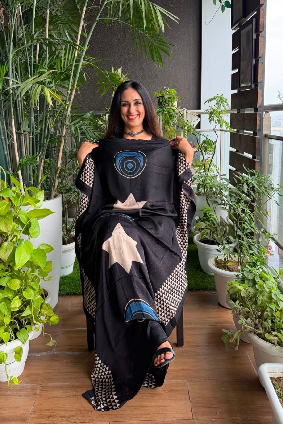 Ajrakh kurta fabric on pure modal !!