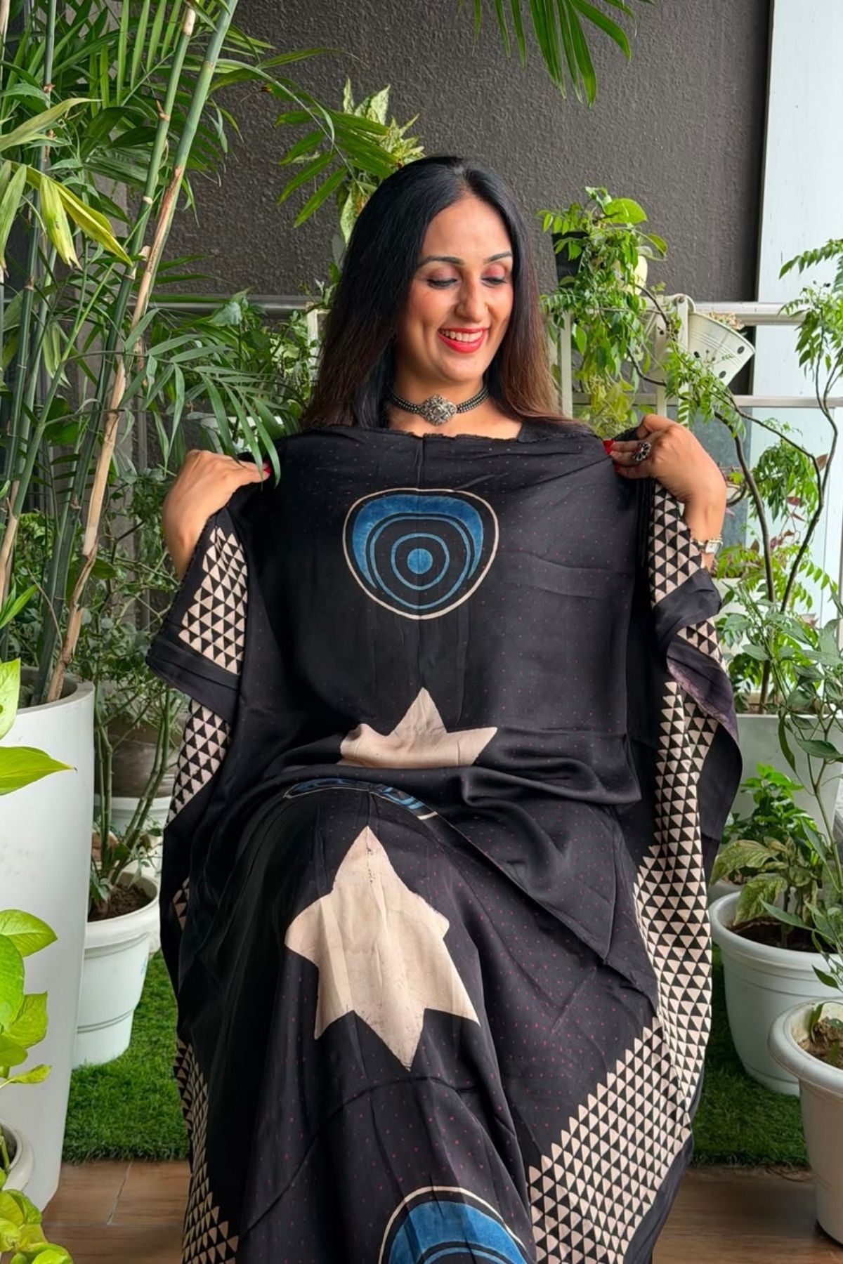 Ajrakh kurta fabric on pure modal !!