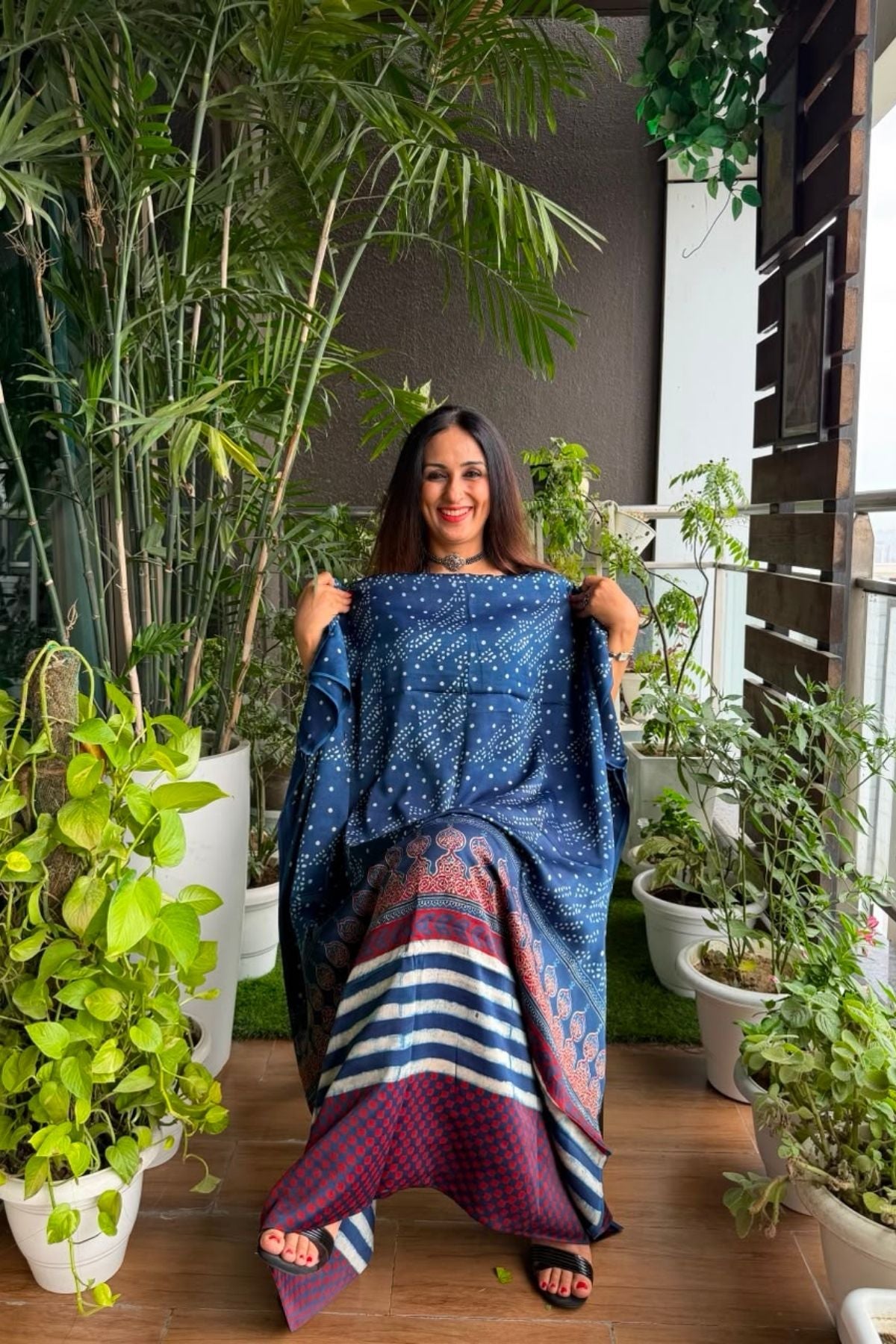 Ajrakh kurta fabric on pure modal !!
