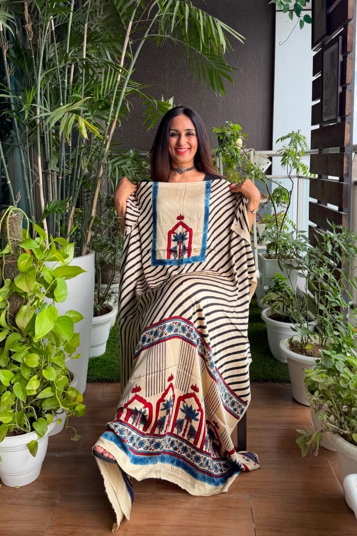 Ajrakh kurta fabric on pure modal !!