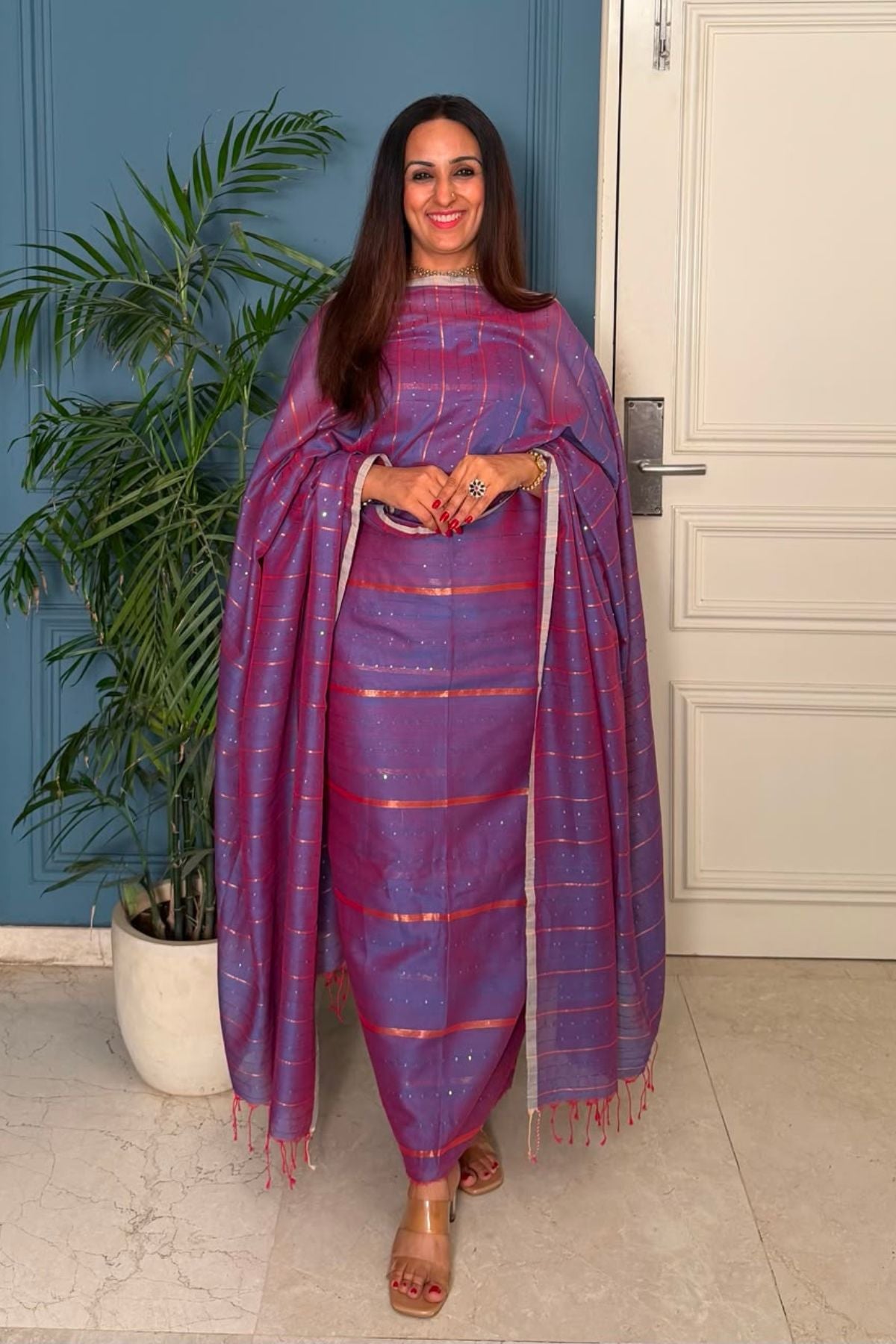 Pure cotton kurta dupatta sets with handwoven pocket sequins!!