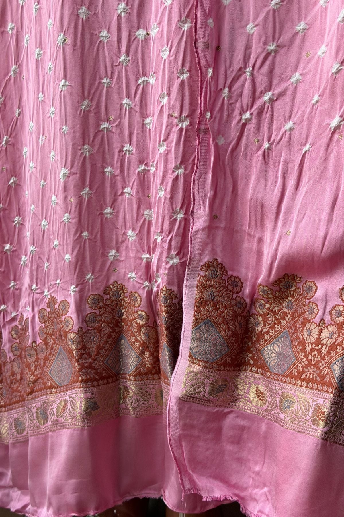 Bandhani with zari work kurta dupatta set on pure modal!!