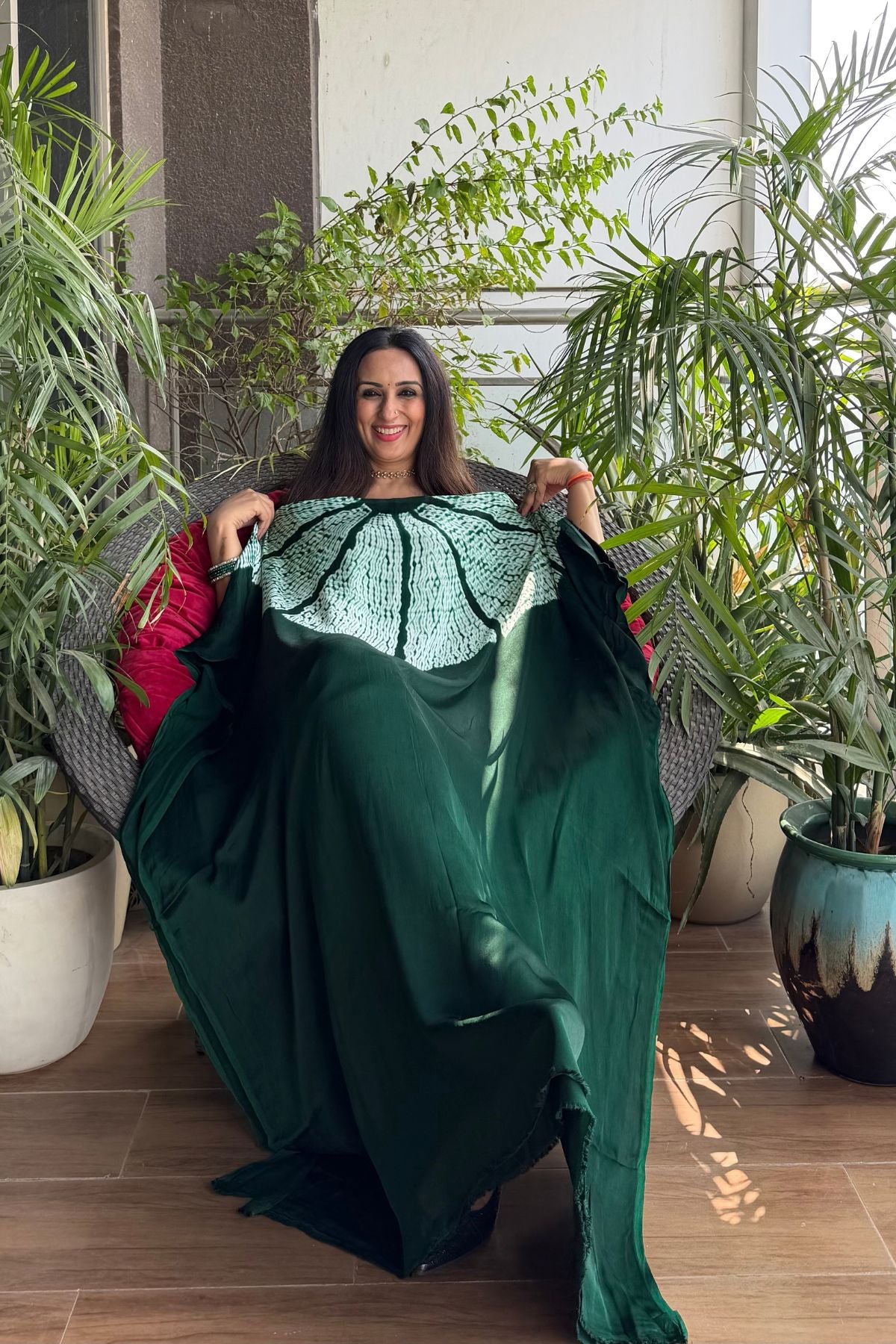 Stunning hand Shibori work on pure modal satin!!