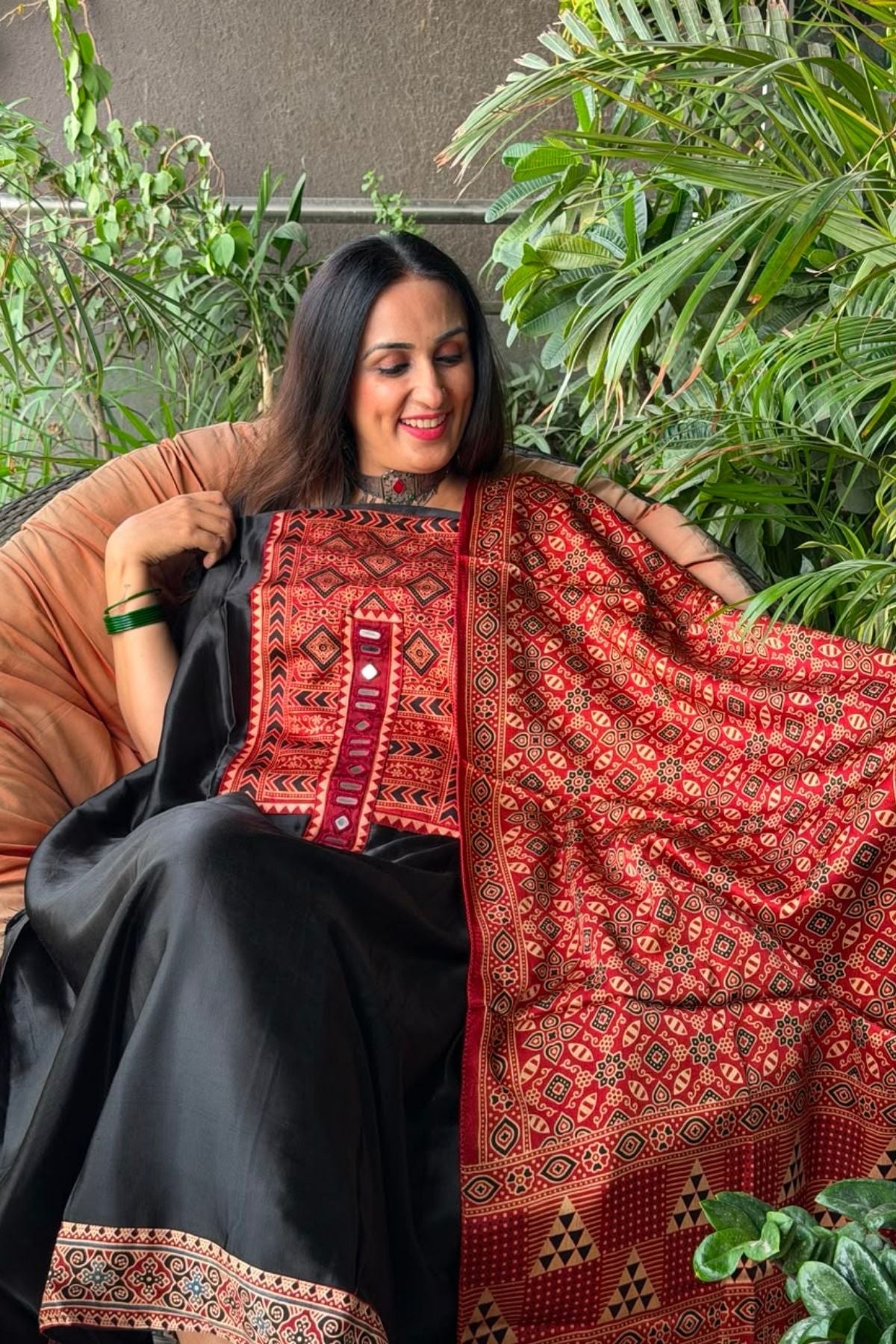 Handcrafted Kutch mirror work Mashru silk full sets!!