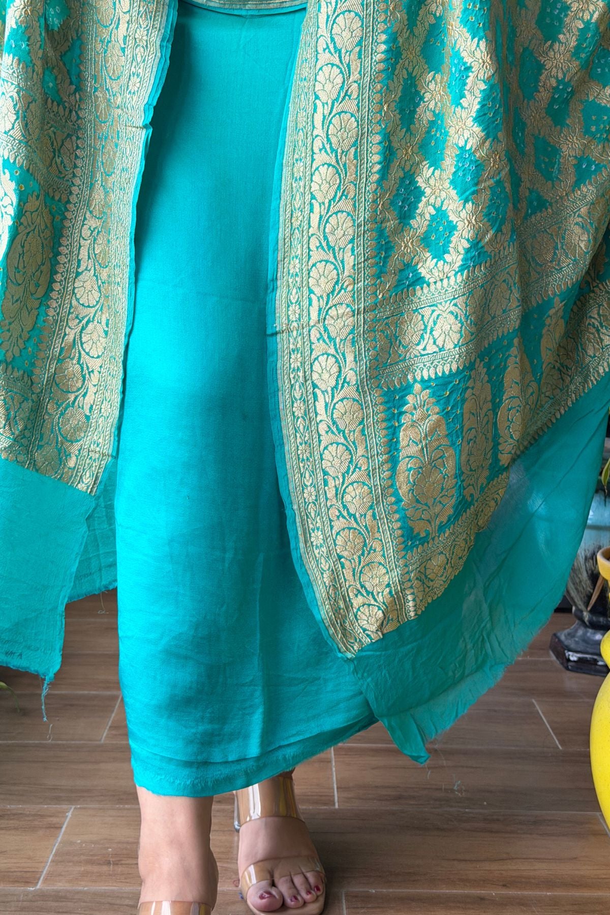 Banarasi khaddi georgette bandhani sets!!!