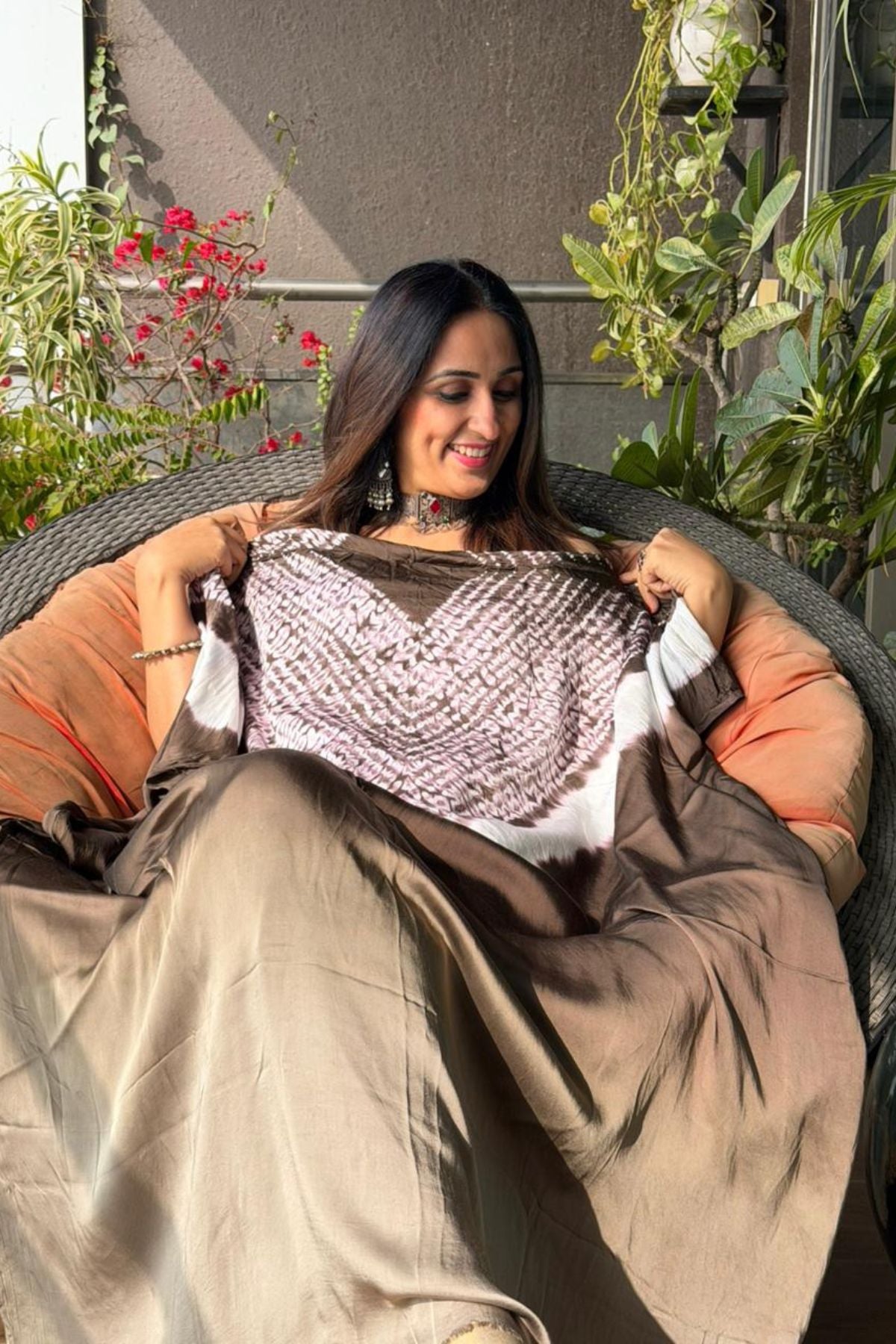 Shibori work on pure modal satin