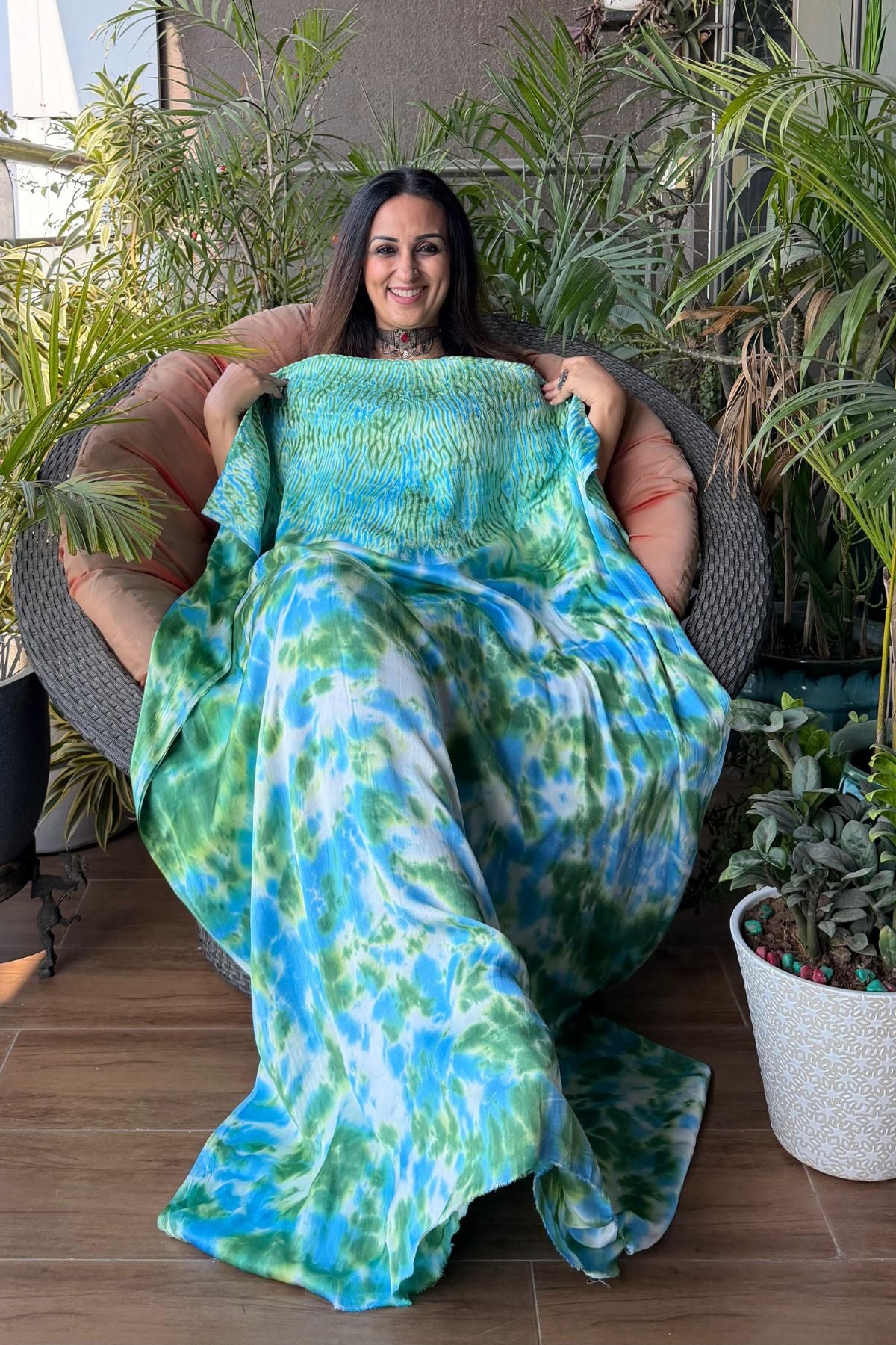 Shibori work with spray dyeing on pure modal!!