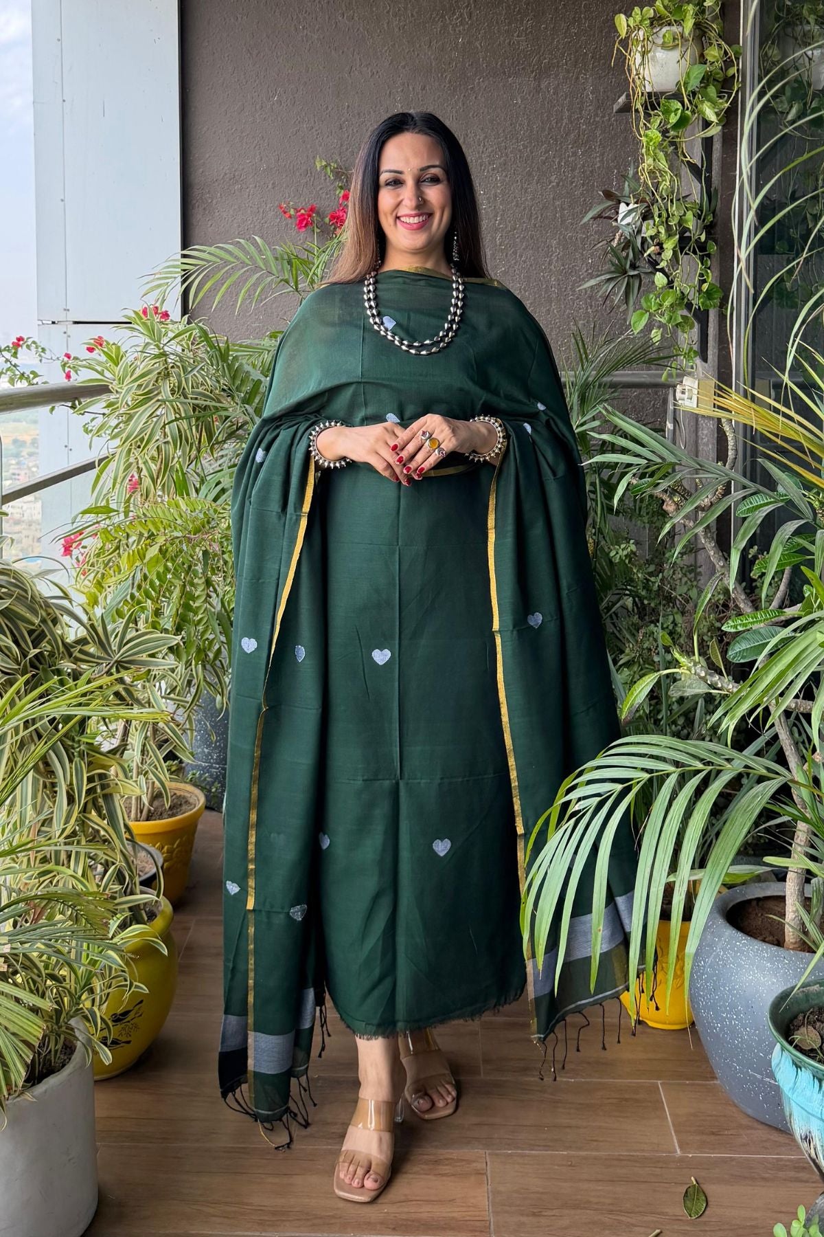 Jamdani pure cotton kurta dupatta sets!!