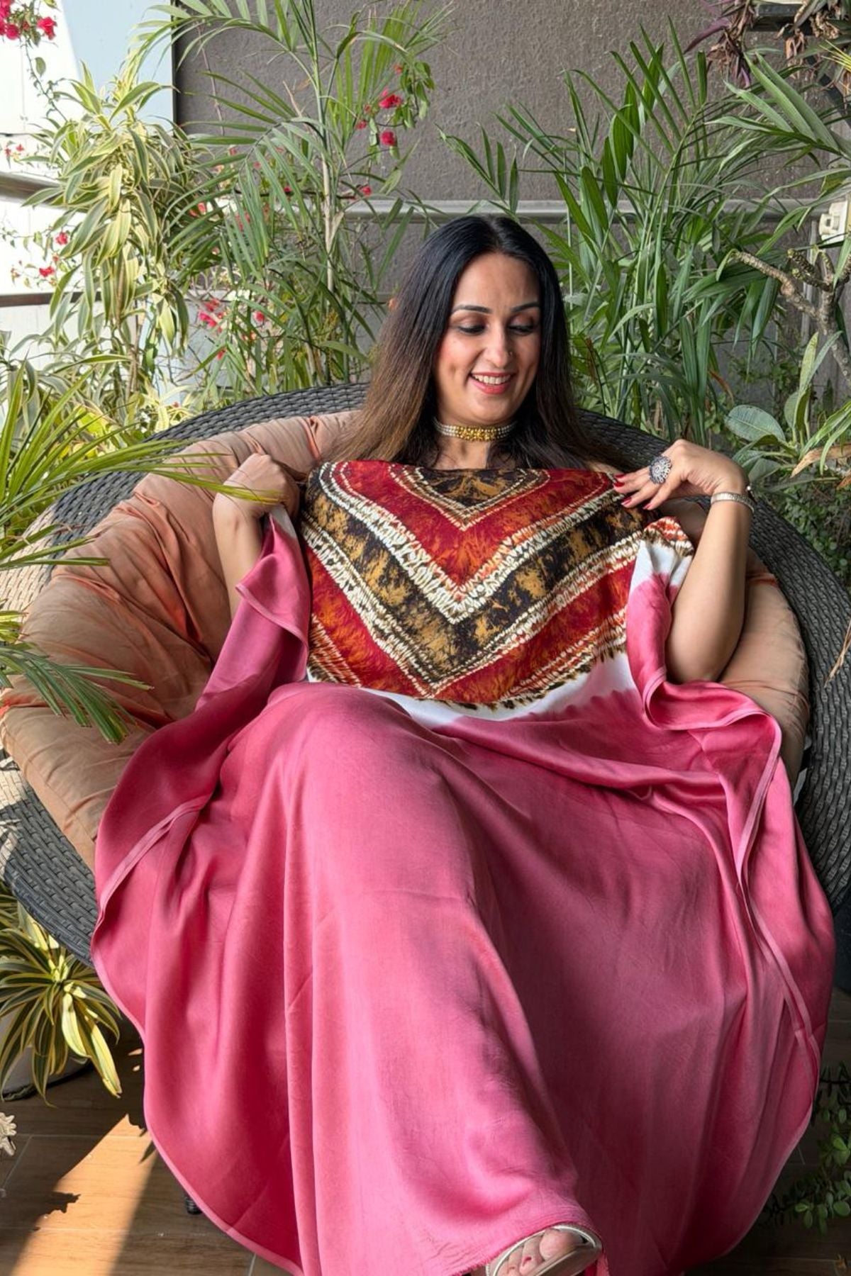 Handblocked Shibori-marble dyed kurta on pure Modal