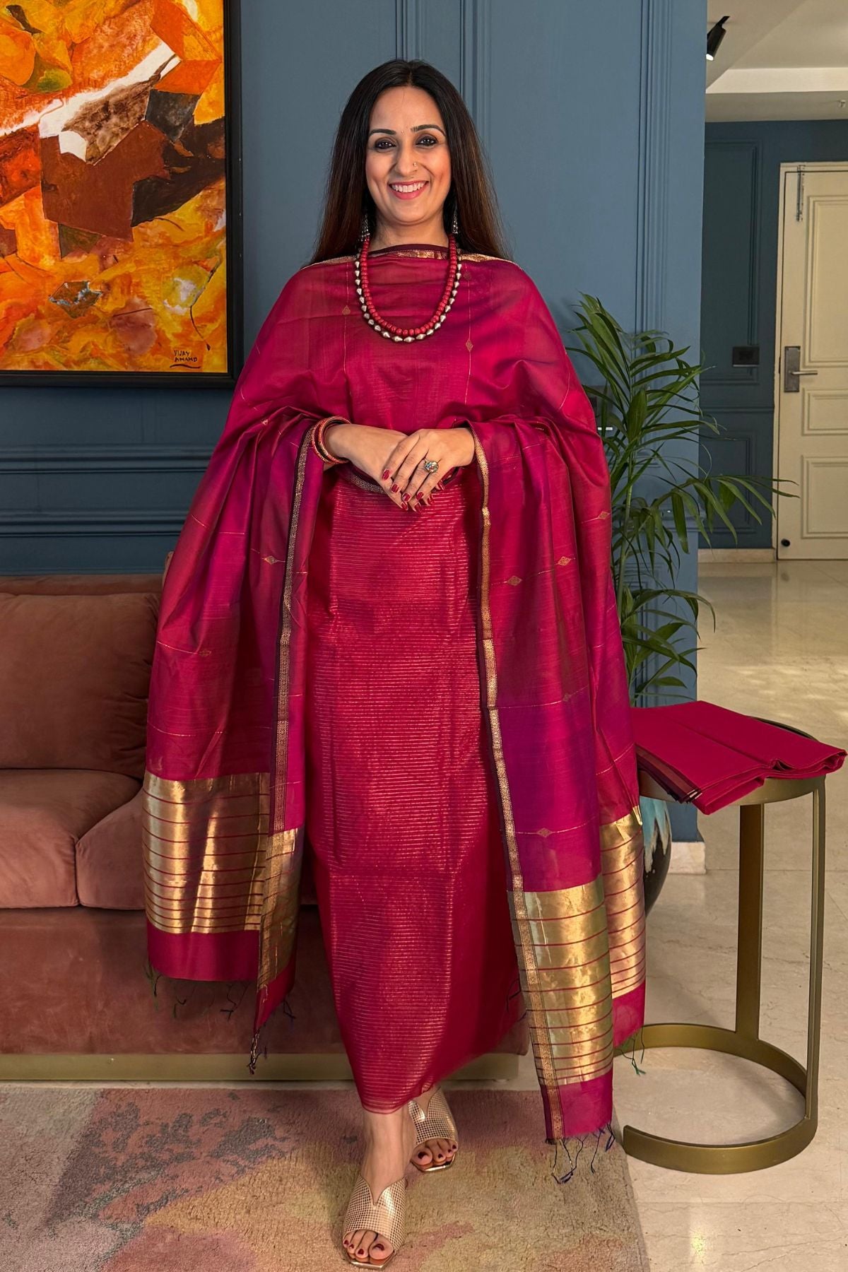 Handloom pure Maheshwari silk full sets