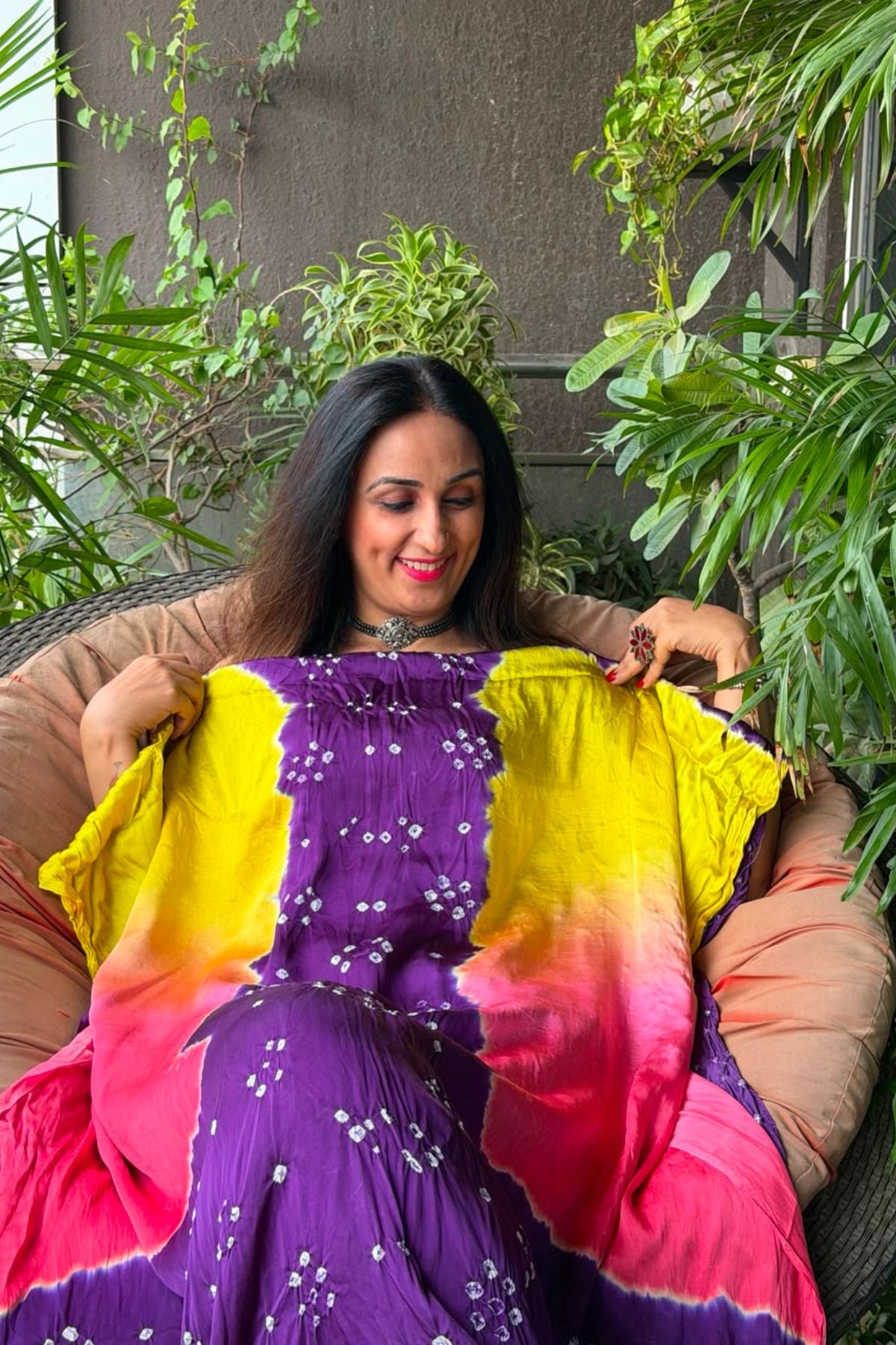 Hand BANDHANI work with ombré dyeing!!!
