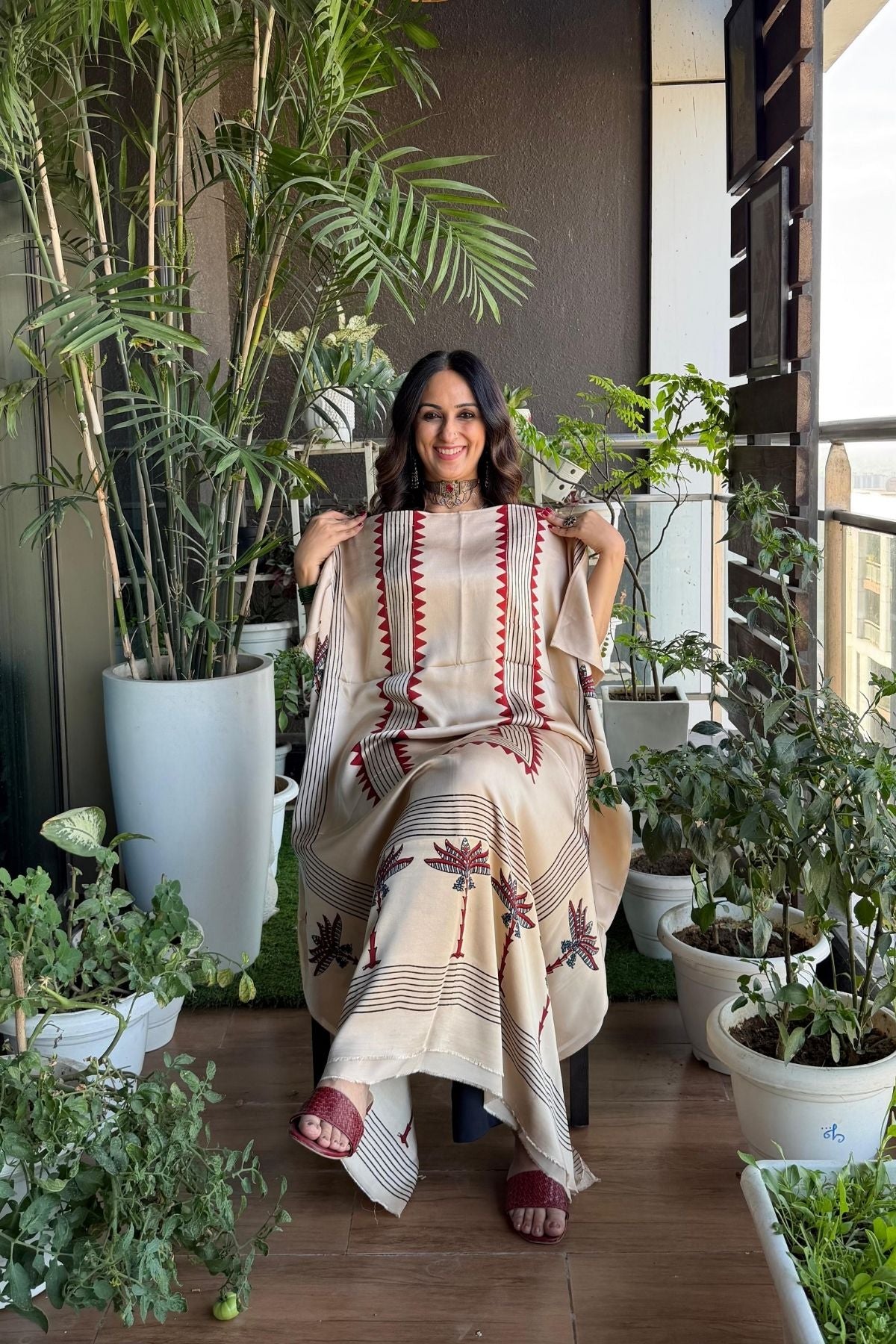 Ajrakh kurta fabric on pure modal !!