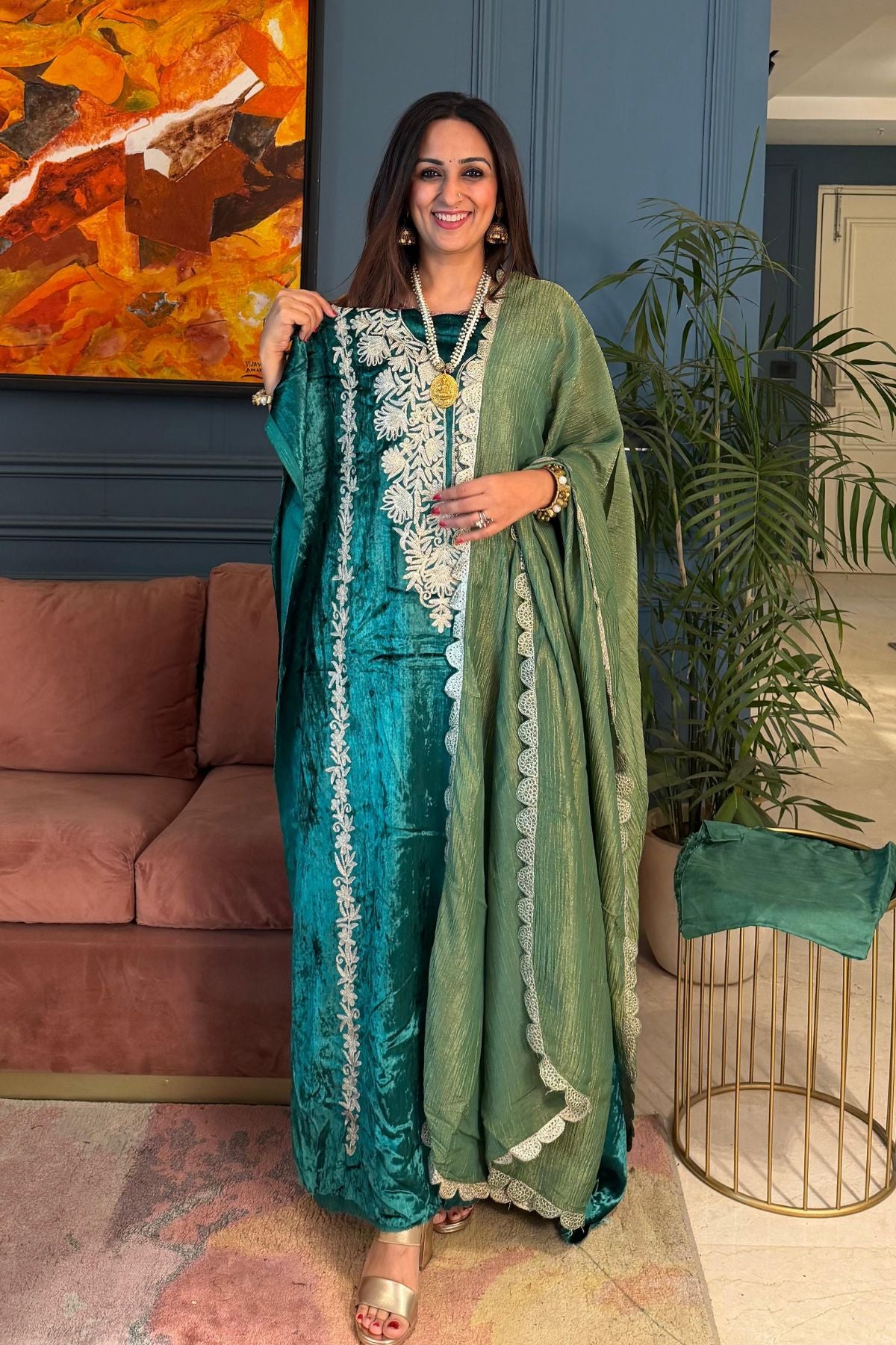 Kashmiri Tilla work velvet full suits