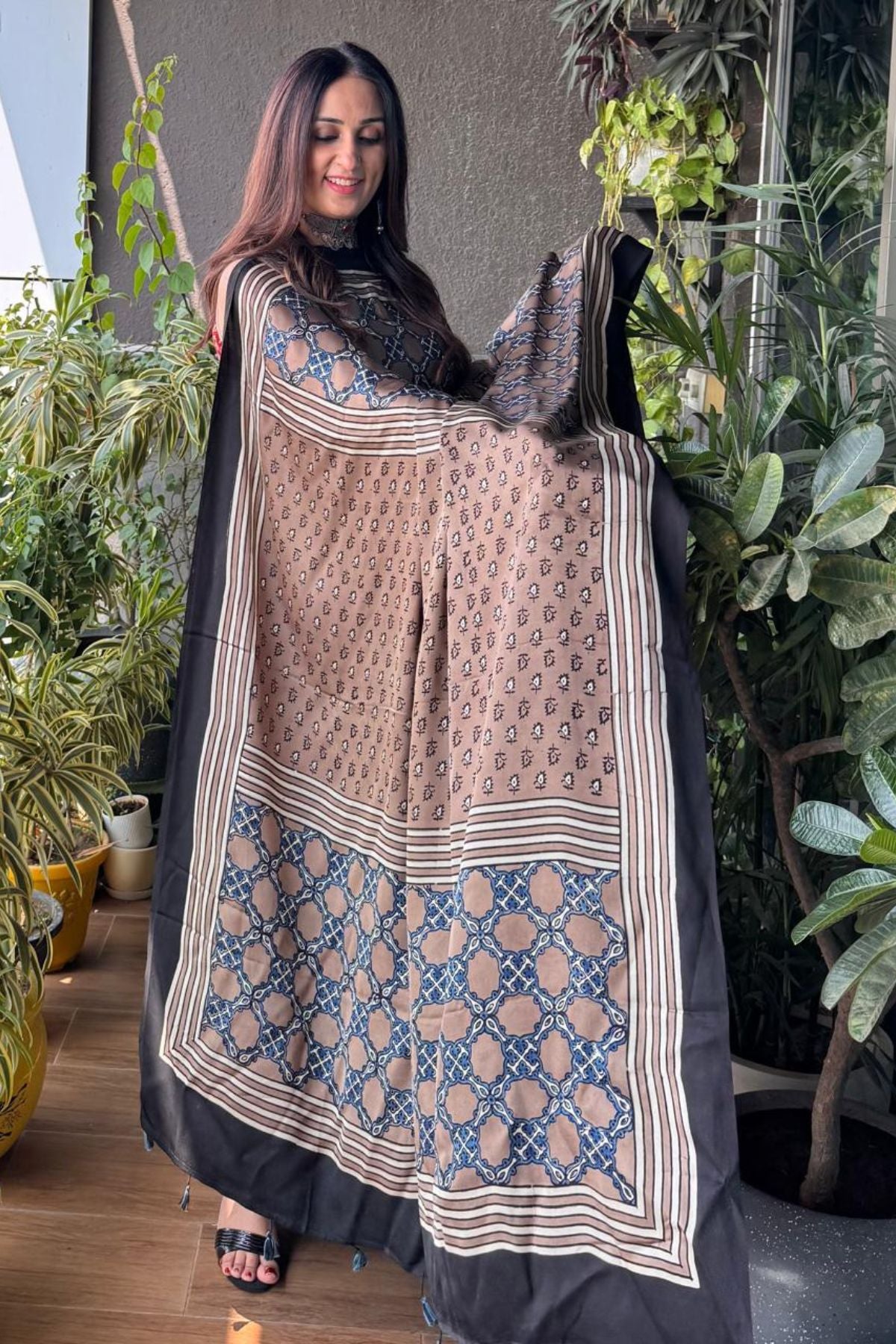 Ajrakh Modal Kurta Dupatta Set