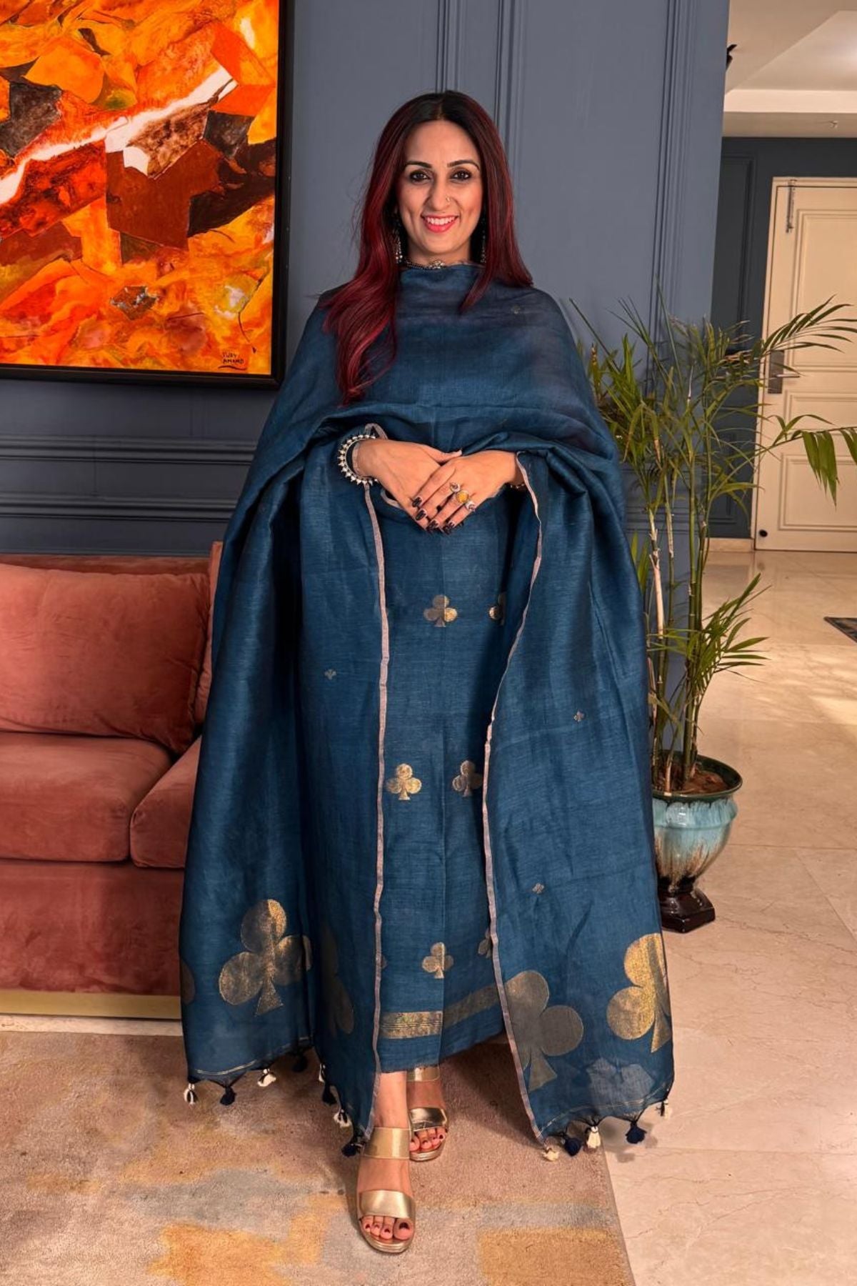 Jayshree Linen Kurta Dupatta Set