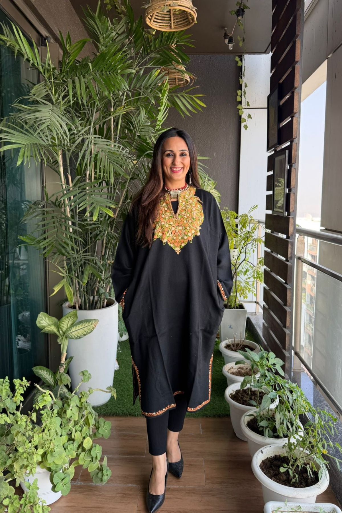 Woollen Kashmiri Phiran with Aari work