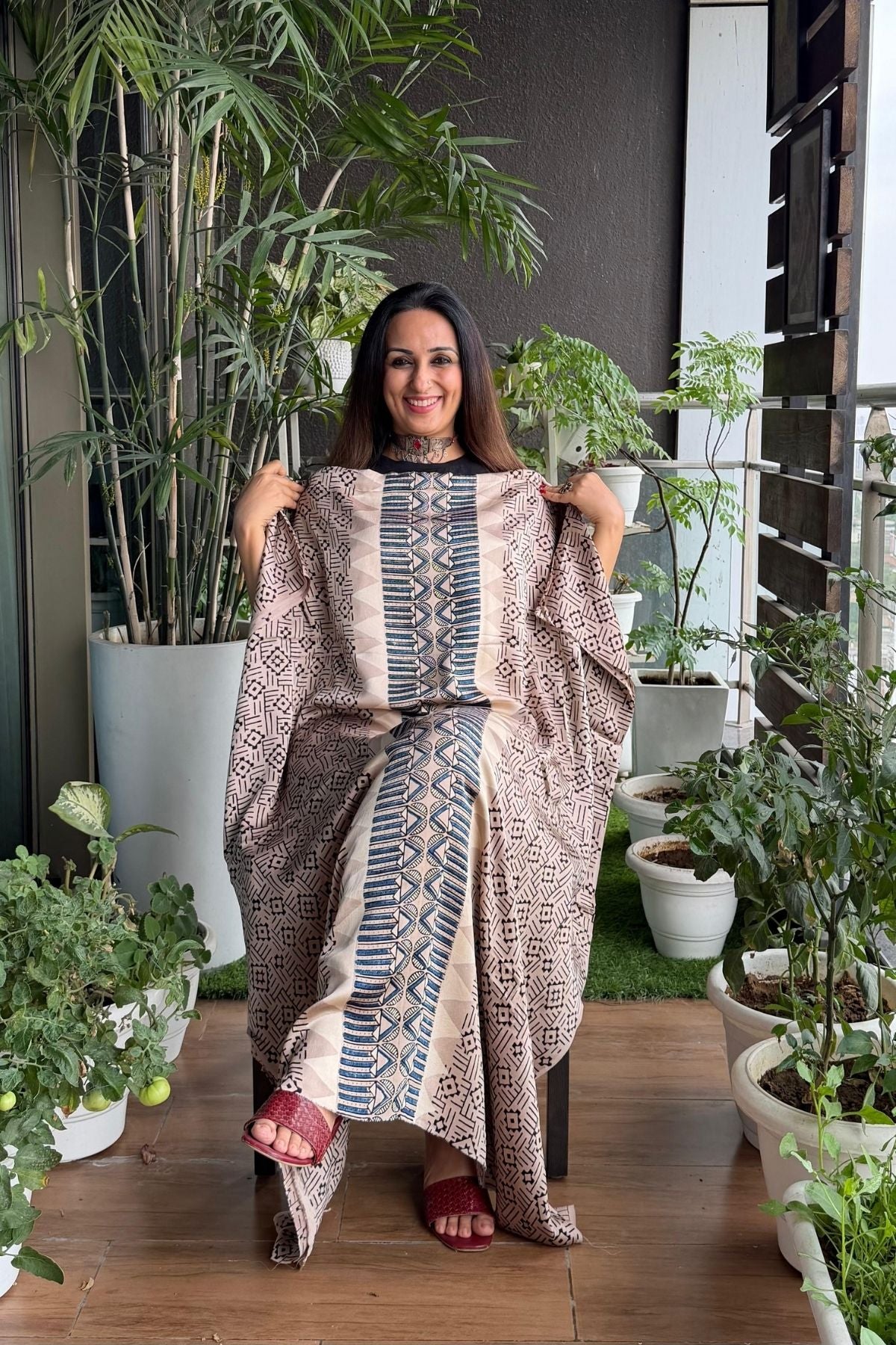 Ajrakh kurta fabric on pure modal !!