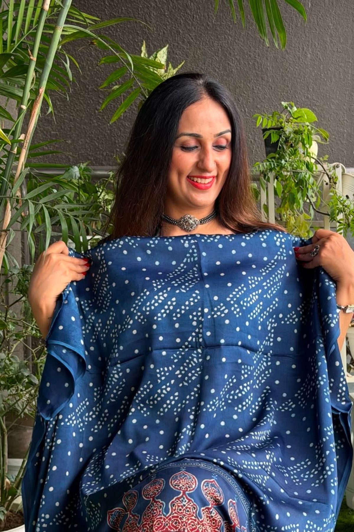 Ajrakh kurta fabric on pure modal !!