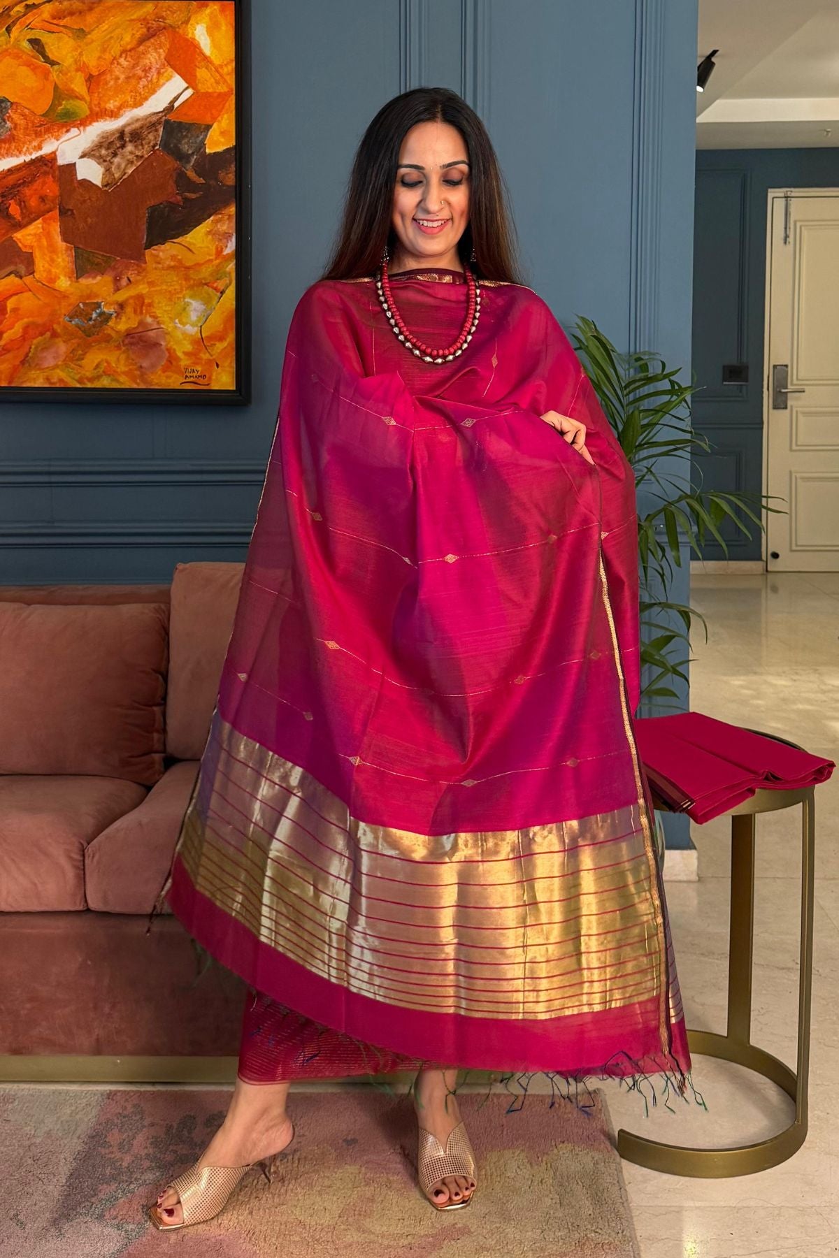 Handloom pure Maheshwari silk full sets