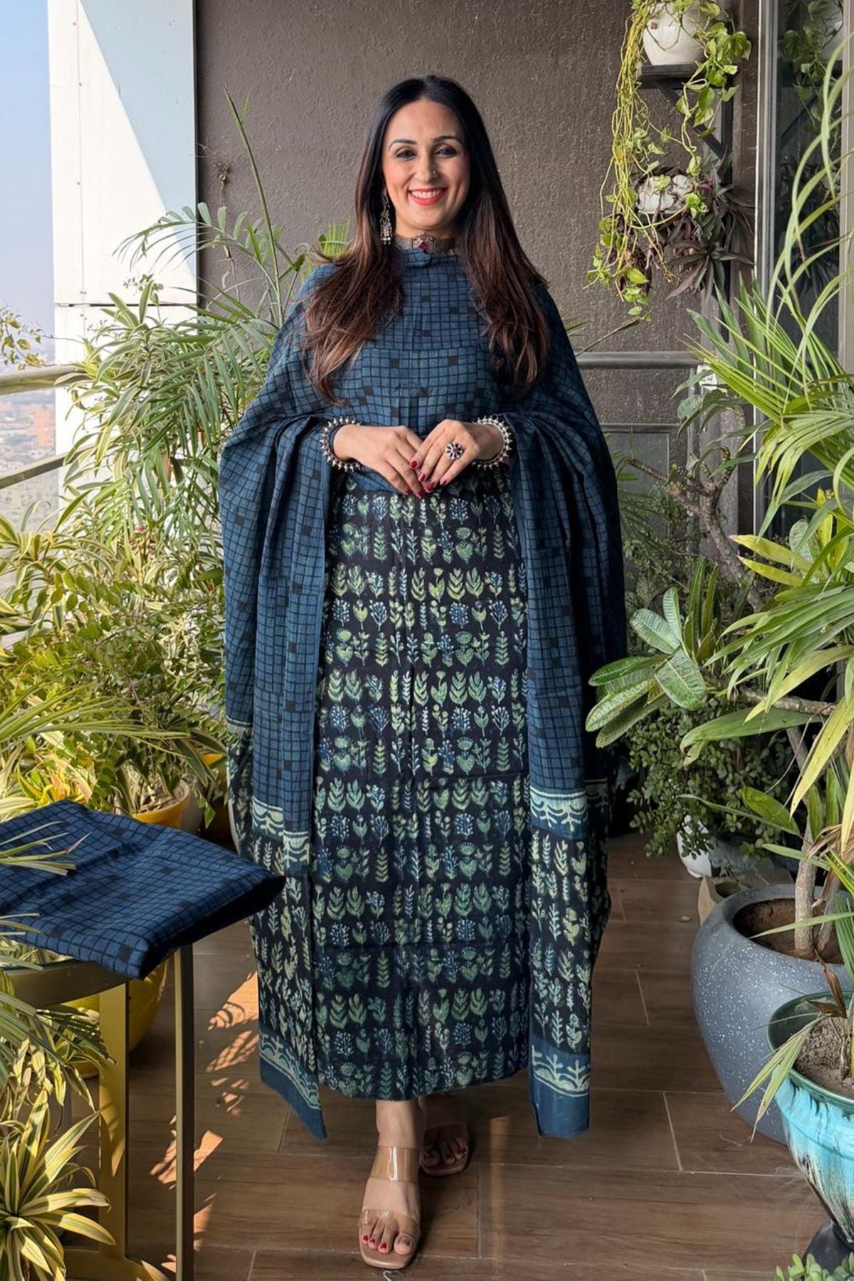 Handblocked full suit sets in pure cotton!!