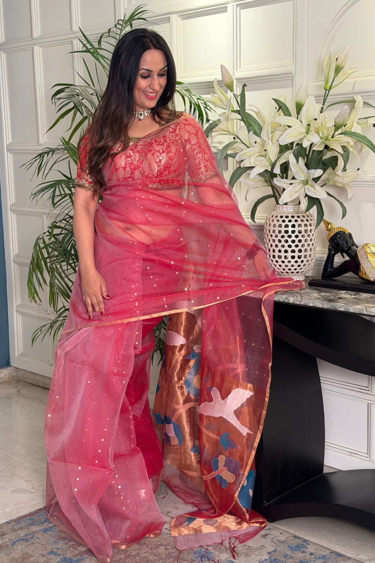 Handcrafted Muslin Jamdani Saree!!