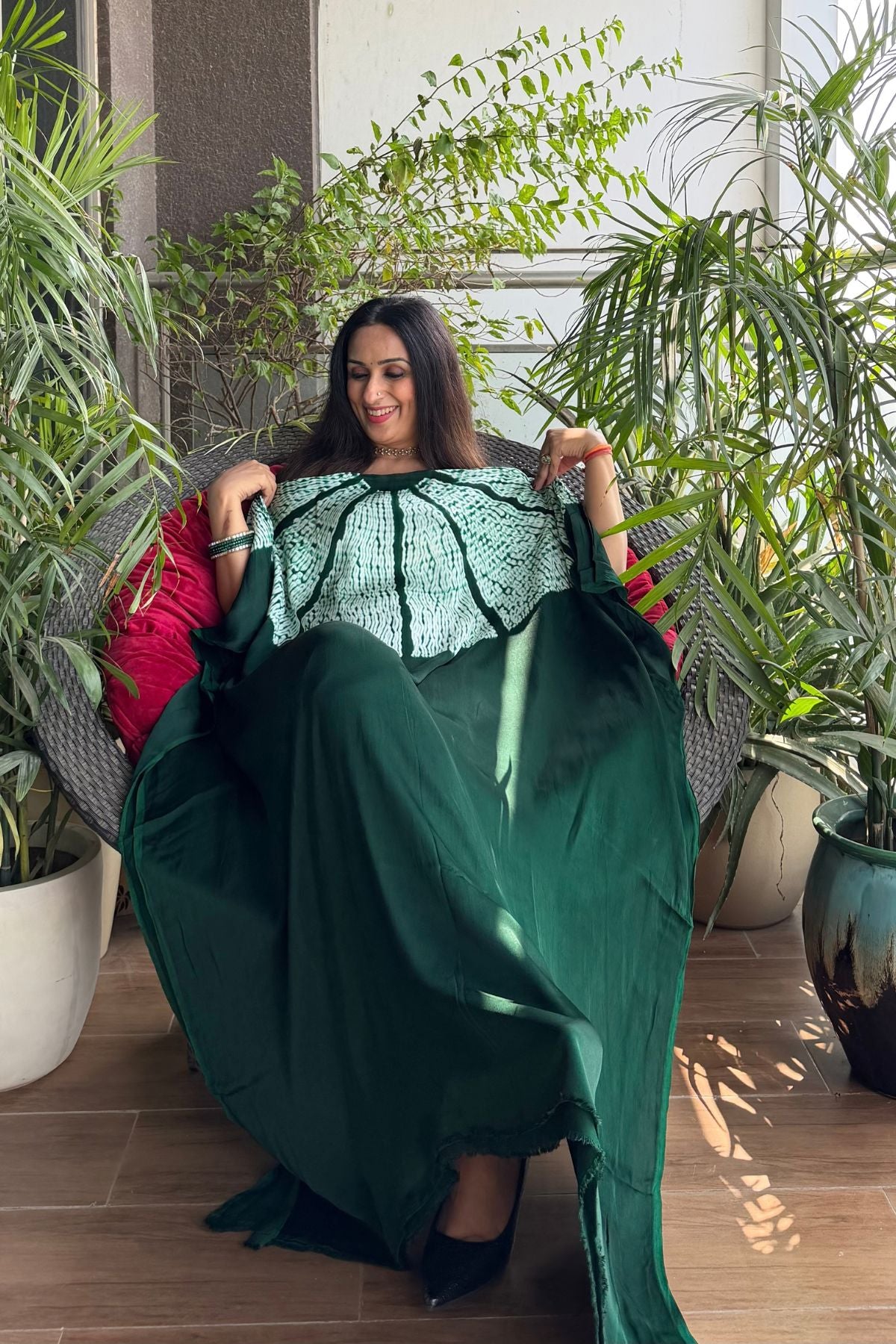 Stunning hand Shibori work on pure modal satin!!