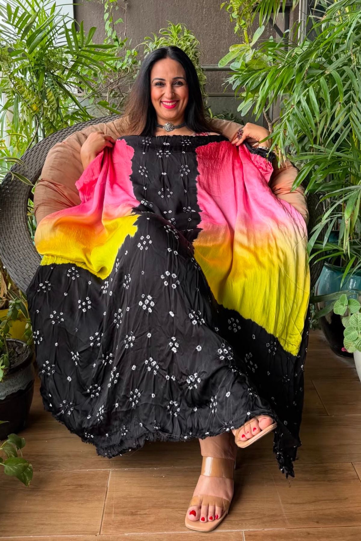Hand BANDHANI work with ombré dyeing!!!