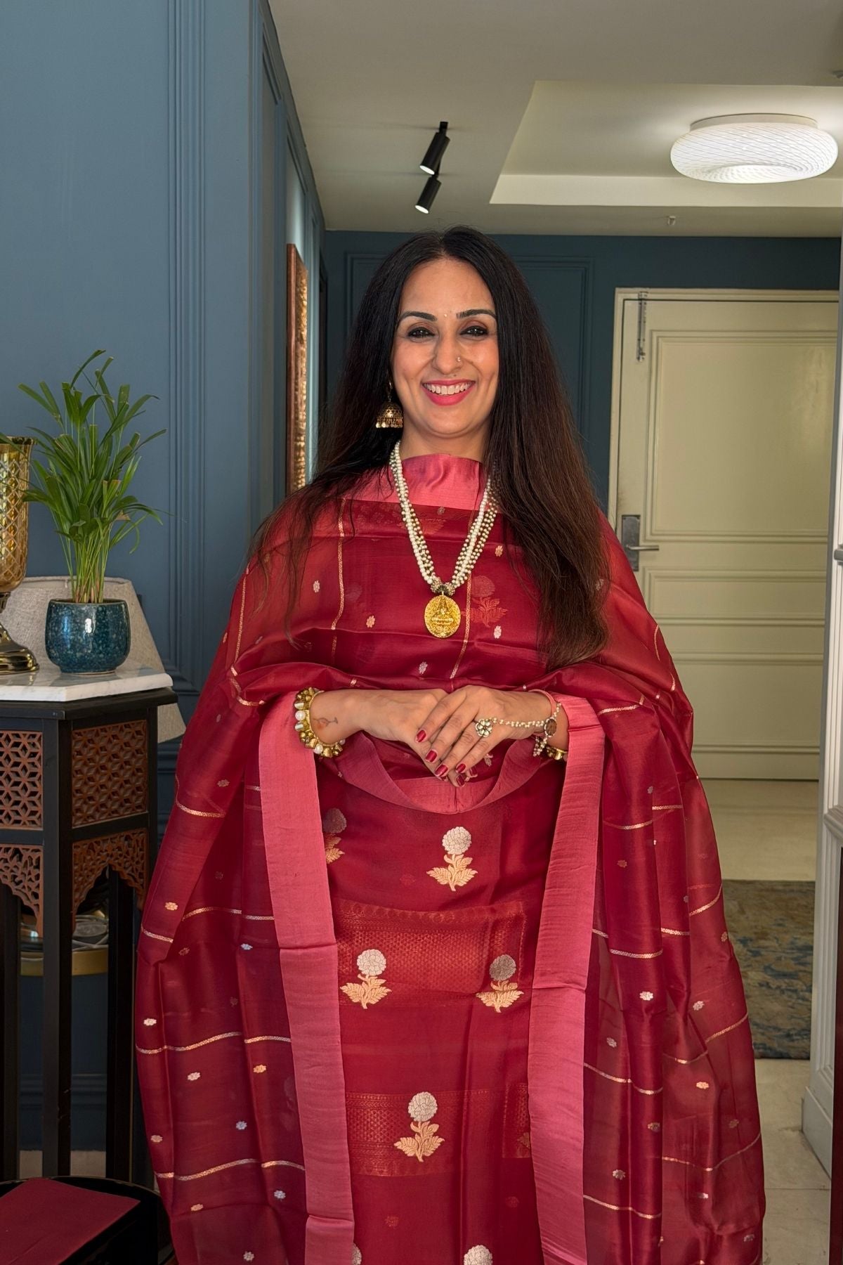 Handloom pure Kora silk full suit sets!!
