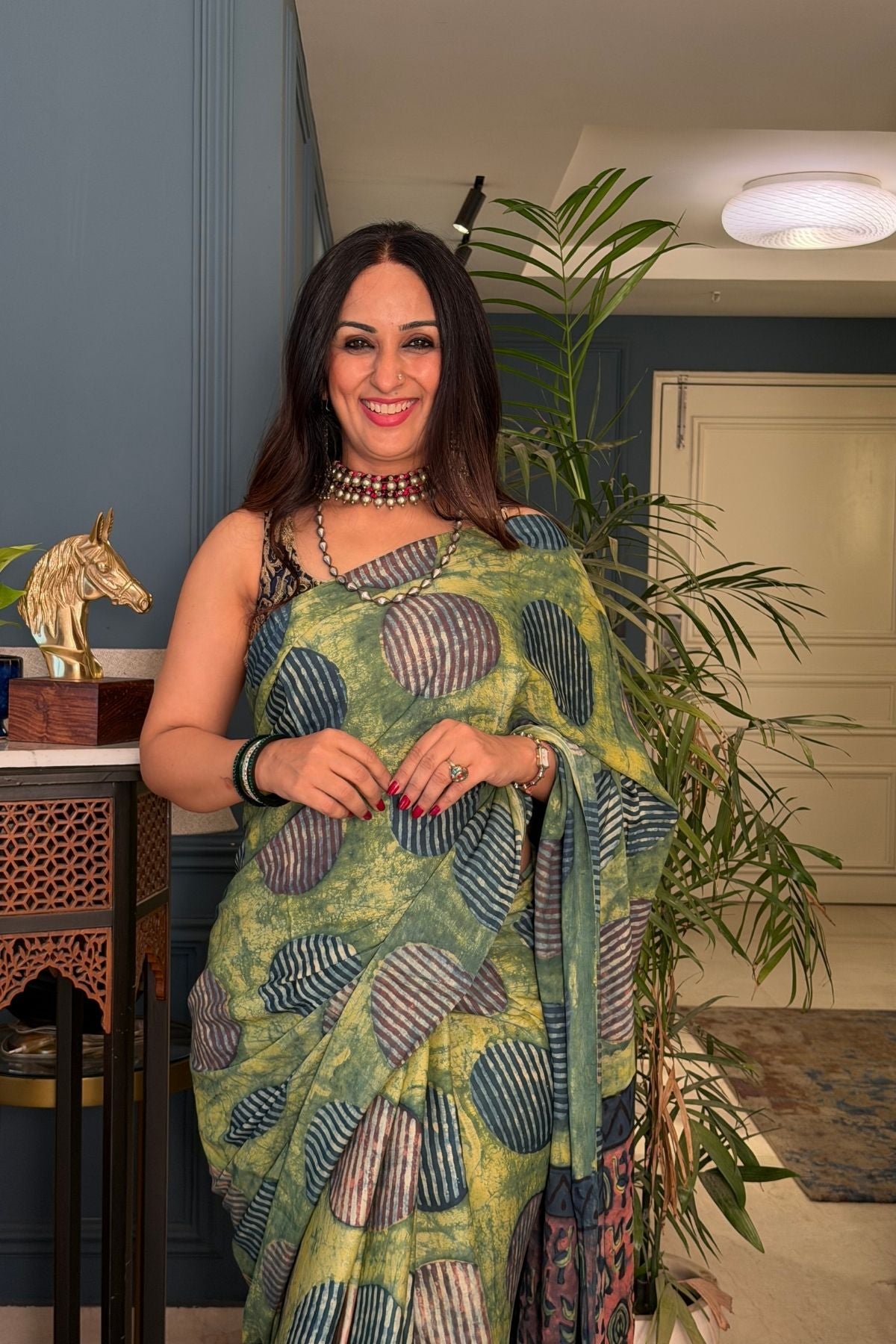 Pomegranate handcrafted pure tussar modal saree!!