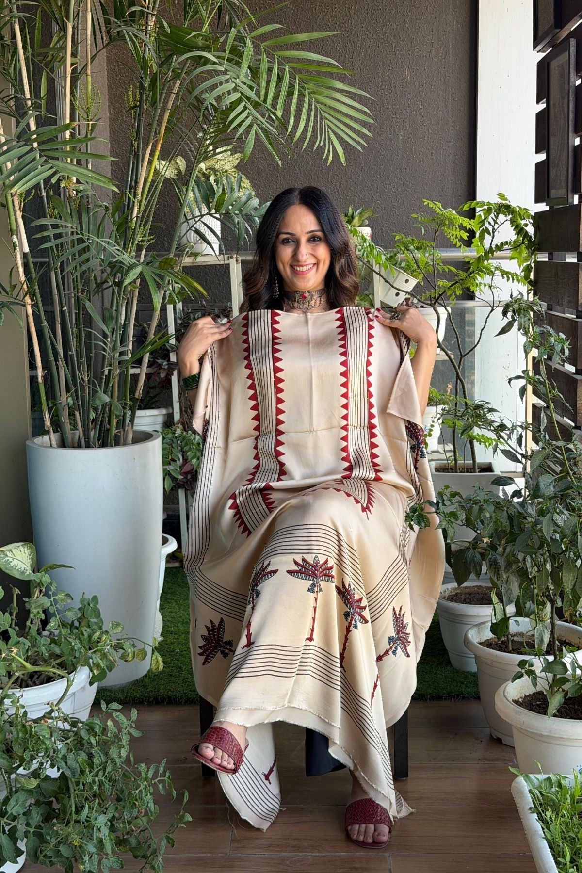 Ajrakh kurta fabric on pure modal !!