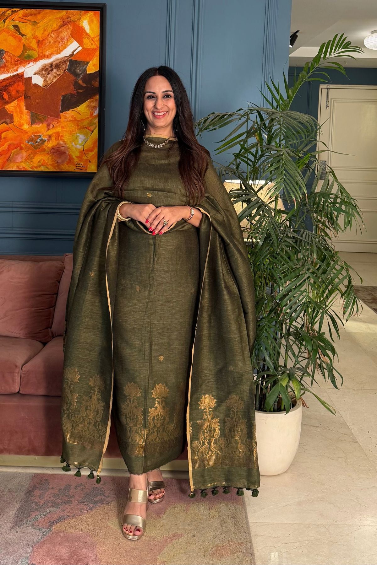 Jayshree linen kurta Dupatta sets