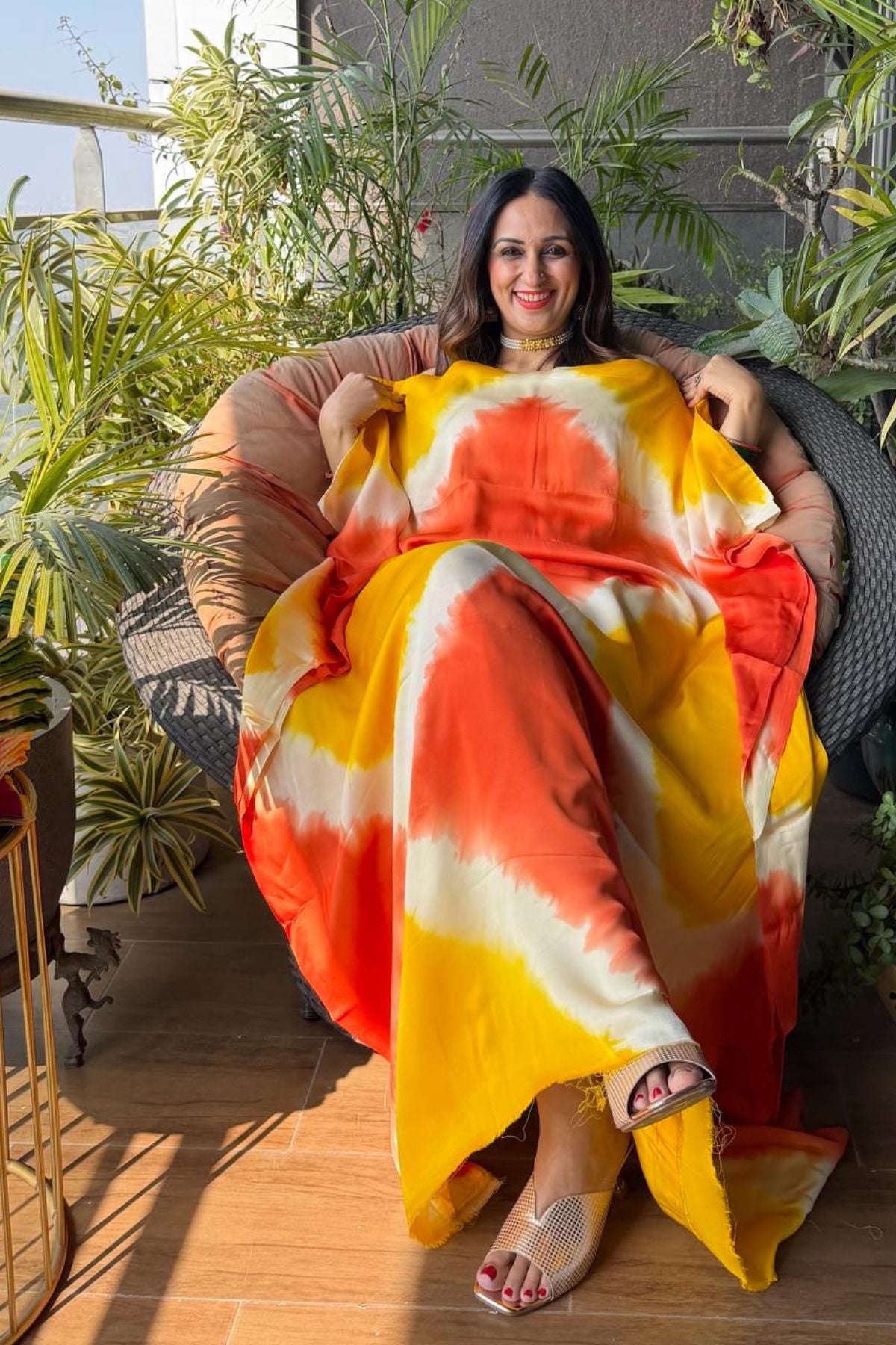 Hand Shibori kurta fabric on pure modal satin!!