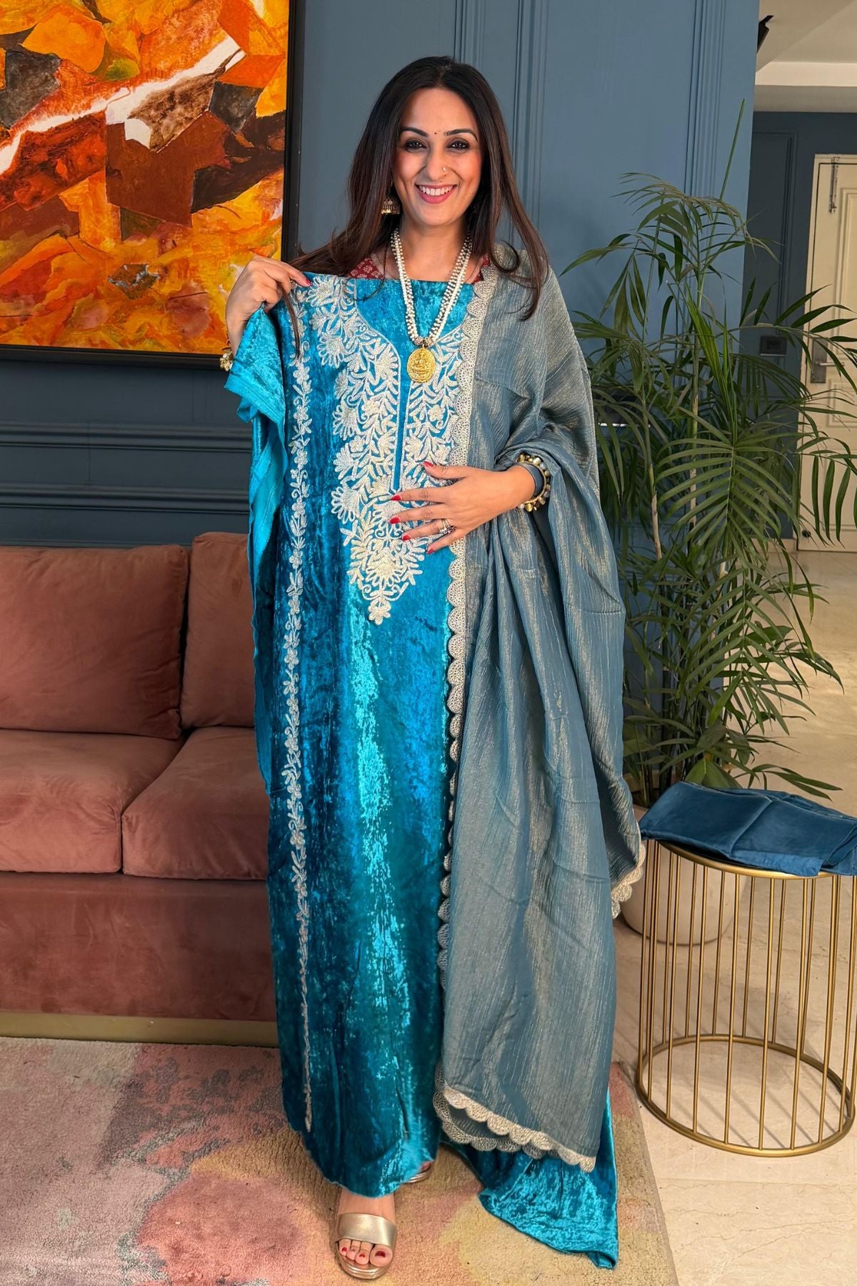 Kashmiri Tilla work velvet full suits