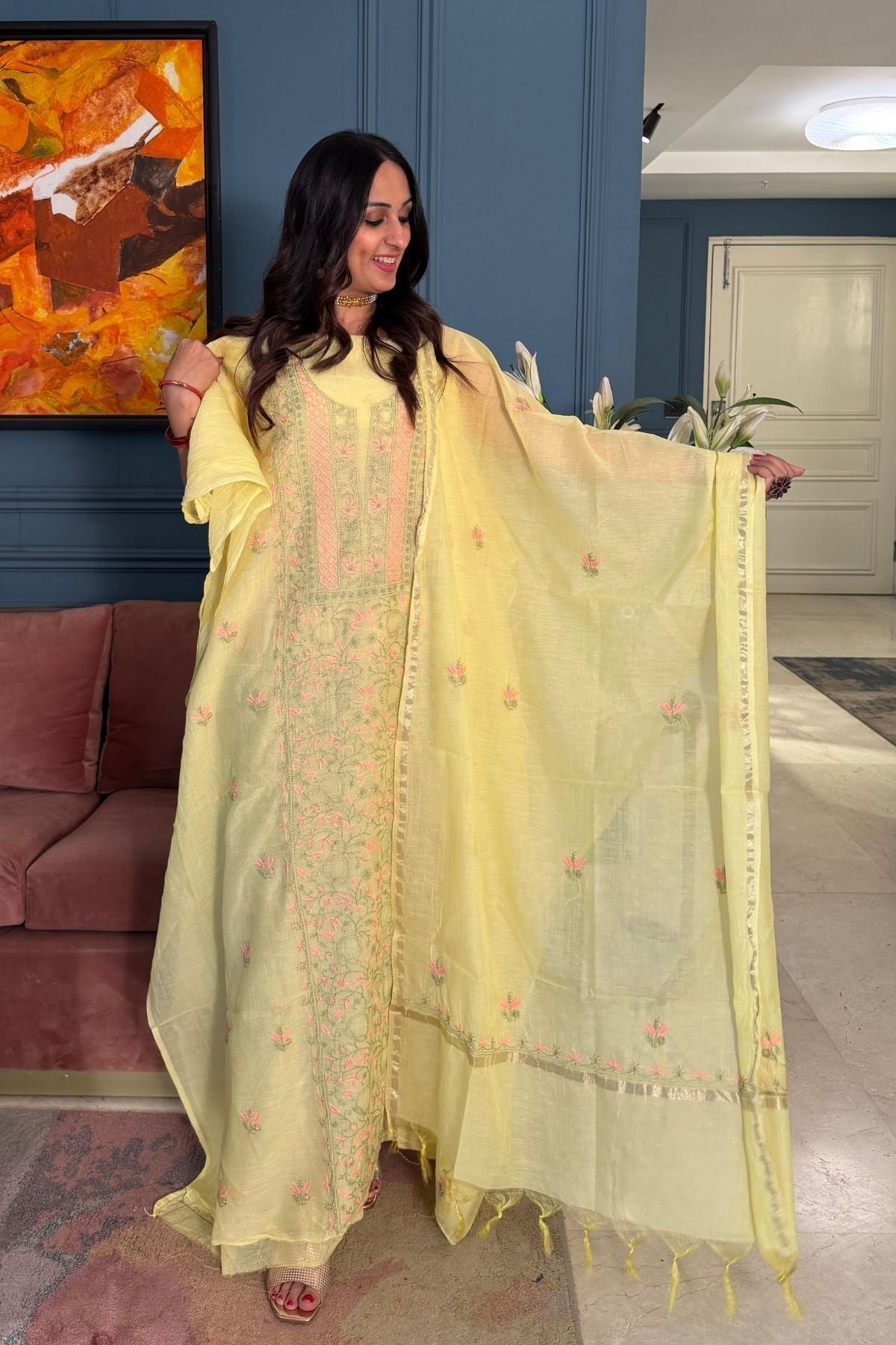 Chikankari on pure Mul cotton!!