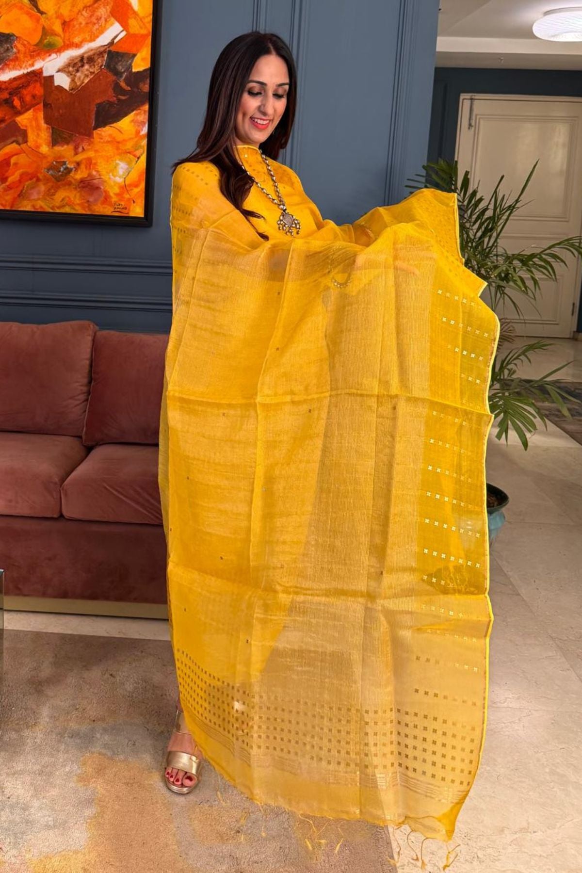 Pure Silk Linen kurta dupatta sets