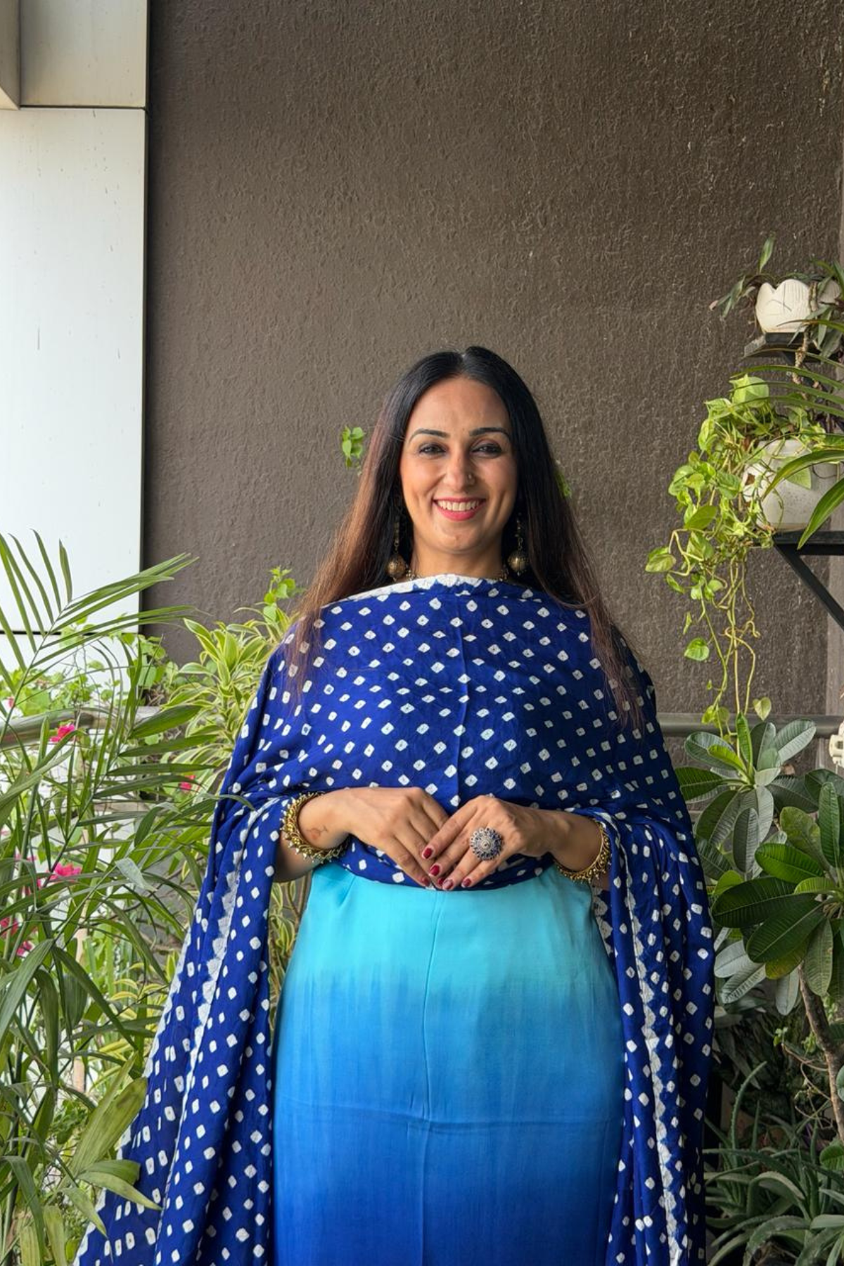 Ombré kurta dupatta set on pure modal Satin