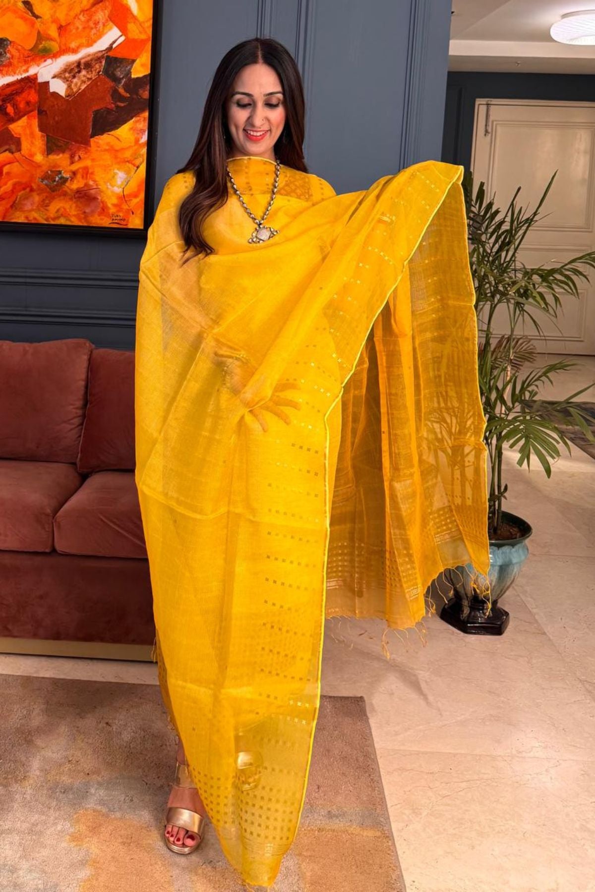 Pure Silk Linen kurta dupatta sets