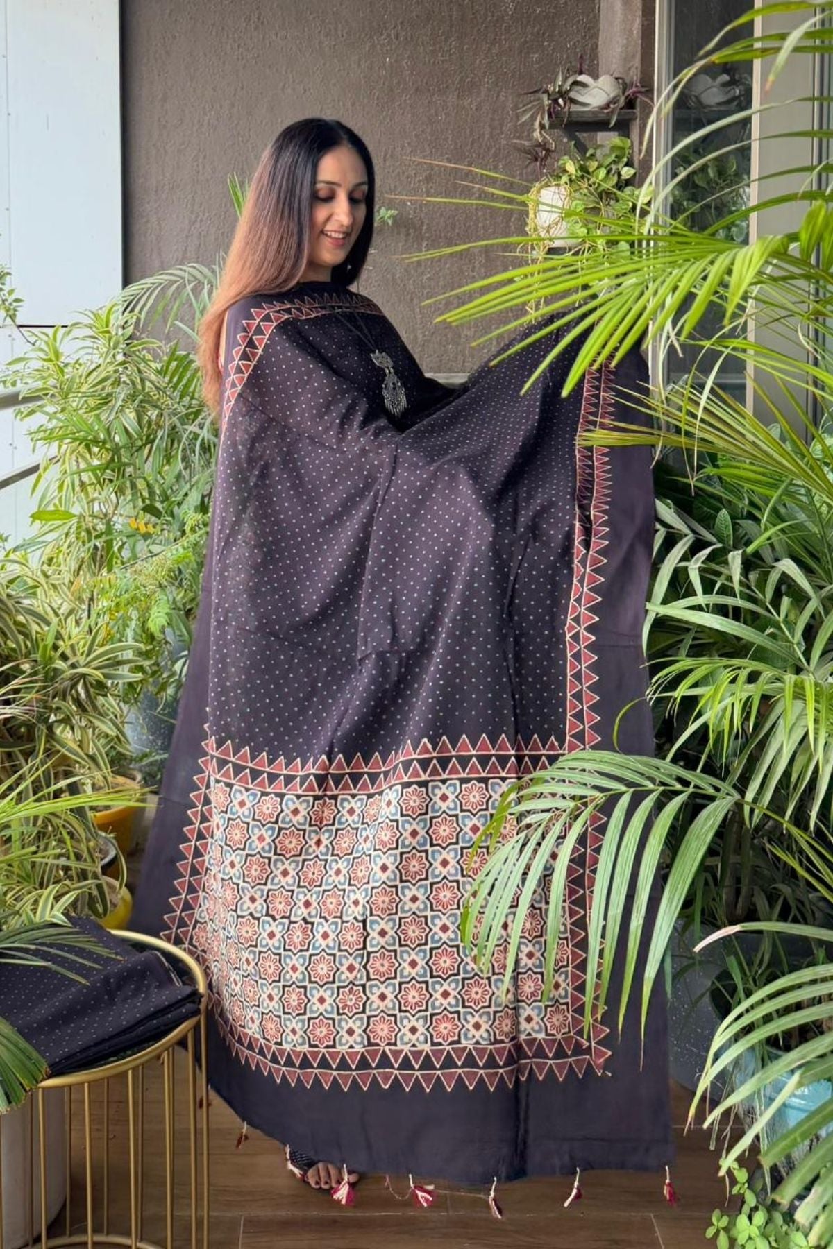 Handblocked Ajrakh Taj cotton full sets!!