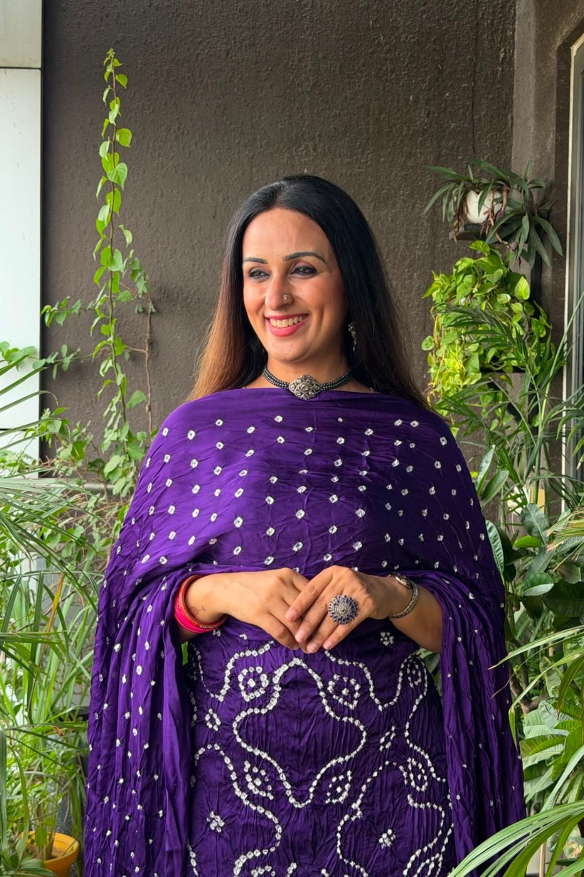 Bandhani with nakshi zari work on pure modal!!