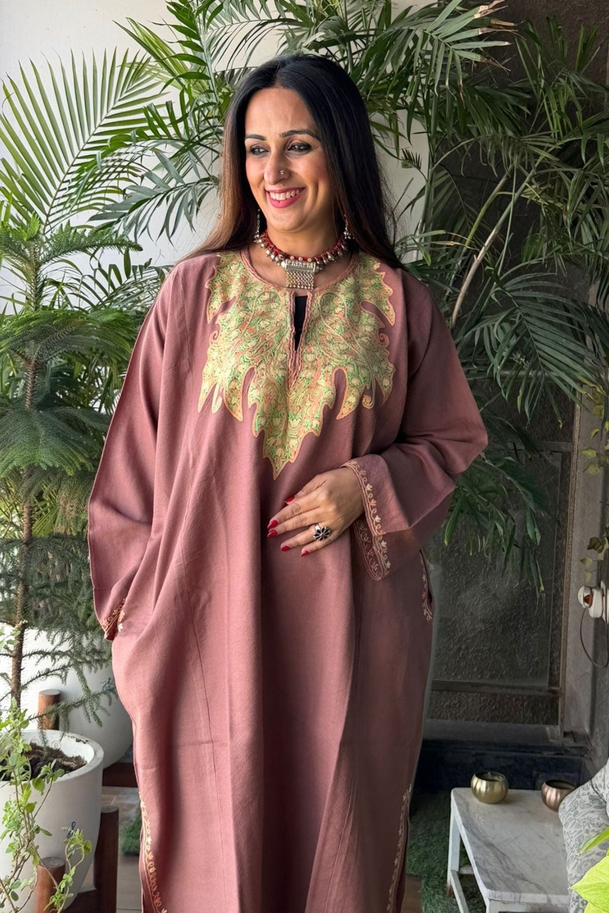 Woollen Kashmiri Phiran with Aari work