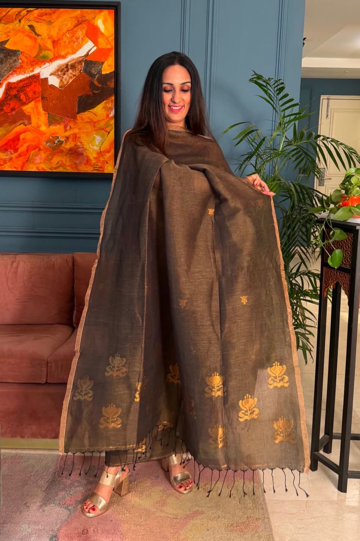 Jayshree linen kurta Dupatta sets