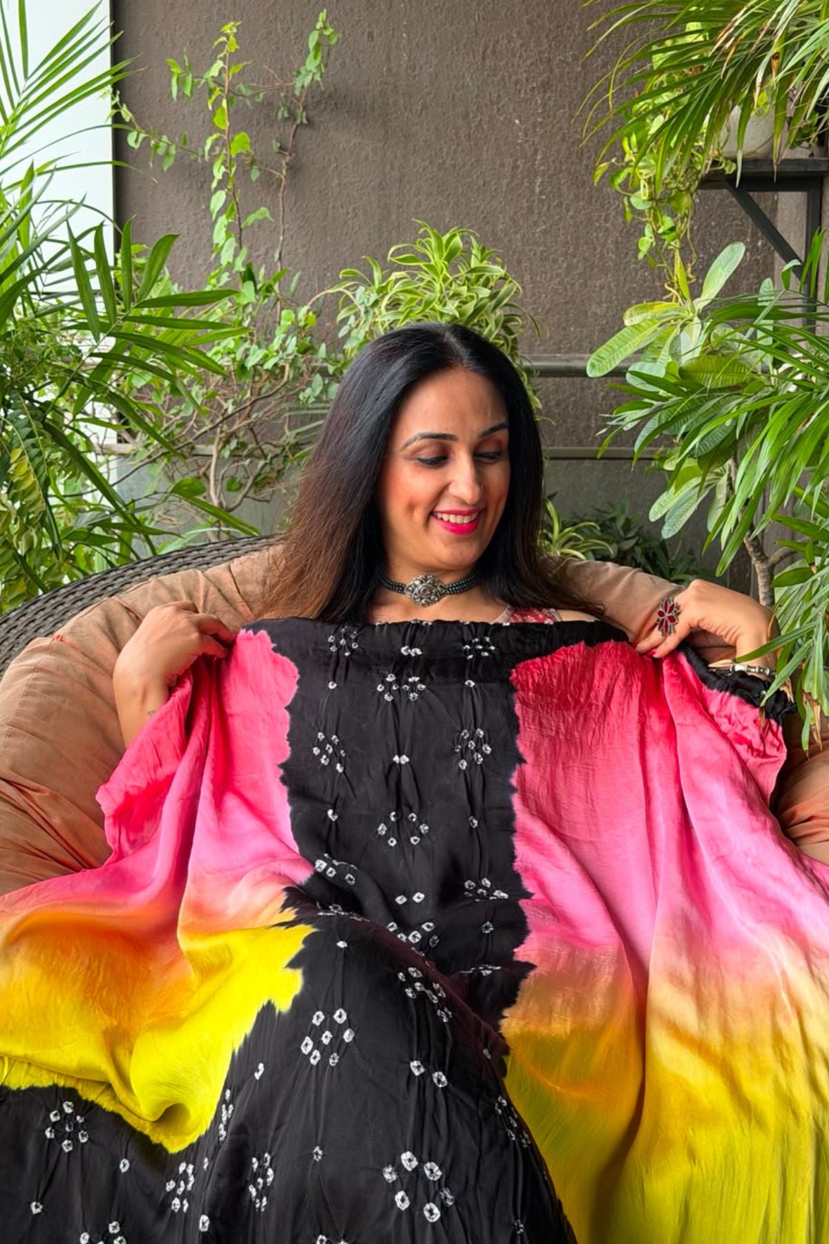 Hand BANDHANI work with ombré dyeing!!!